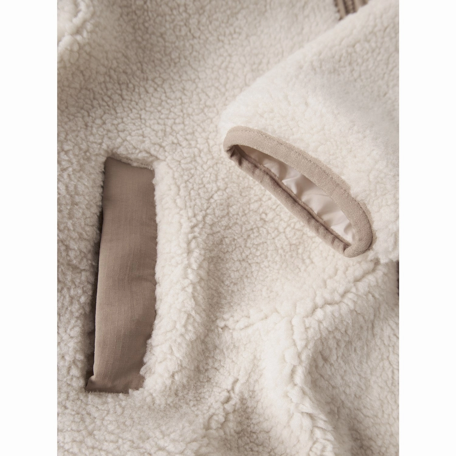NonRestrictiveFit WaterRepellent Finish Name It Moonbeam Chest Pocket Savannah Tan Nknmattia Sherpa Jacket Pb