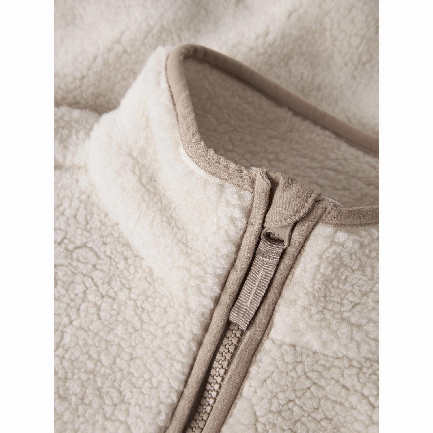 Microfiber texture Slim Tailored Name It Moonbeam Chest Pocket Savannah Tan Nknmattia Sherpa Jacket Pb