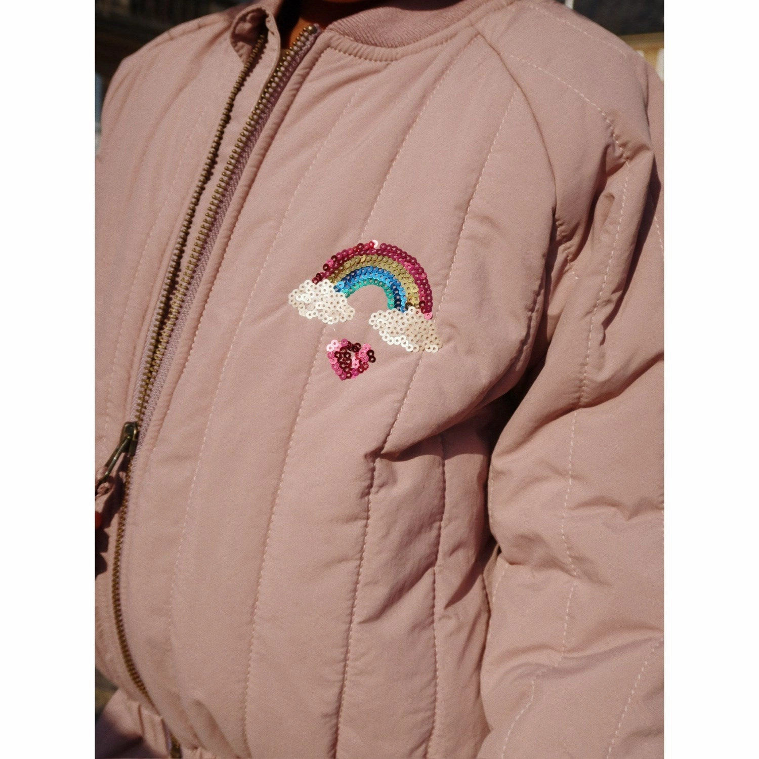 Quilted Pattern Breathable Softshell Layer Konges Sl?jd Twilight Mauve Juno Sequin Bomber Jacket