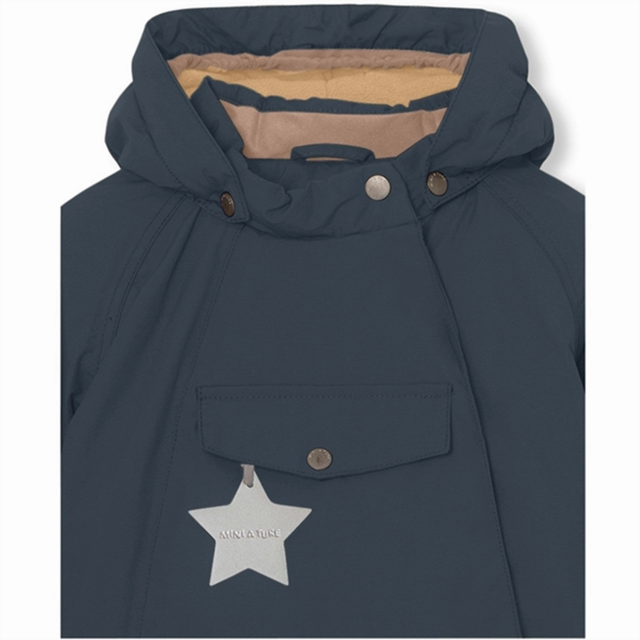 FullCoverageHood Stain Resistant Material MINI A TURE Wang Fleece Winter Jacket Blue Nights