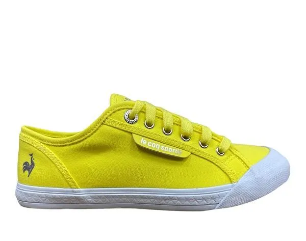 Le Coq Sportif scarpa sneakers da adulti in tela  Deuville Plus 1311695 giallo limone Narrow - footed Stretch Gaiter