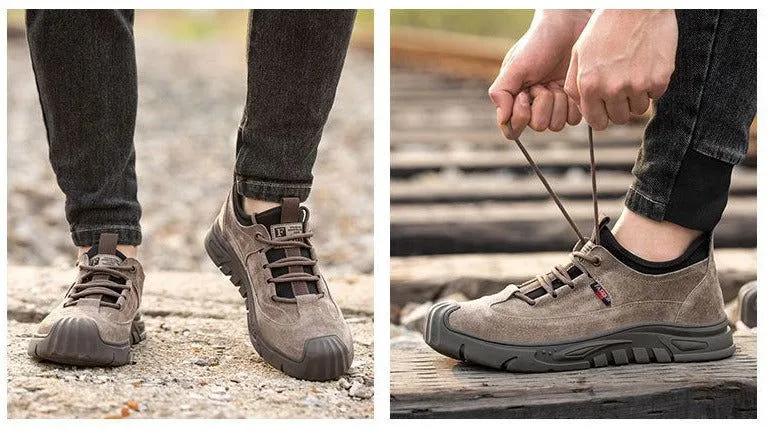 Leather Men's Safety Casual Shoes MCSTSTY55 Anti-smash Sneakers Boots