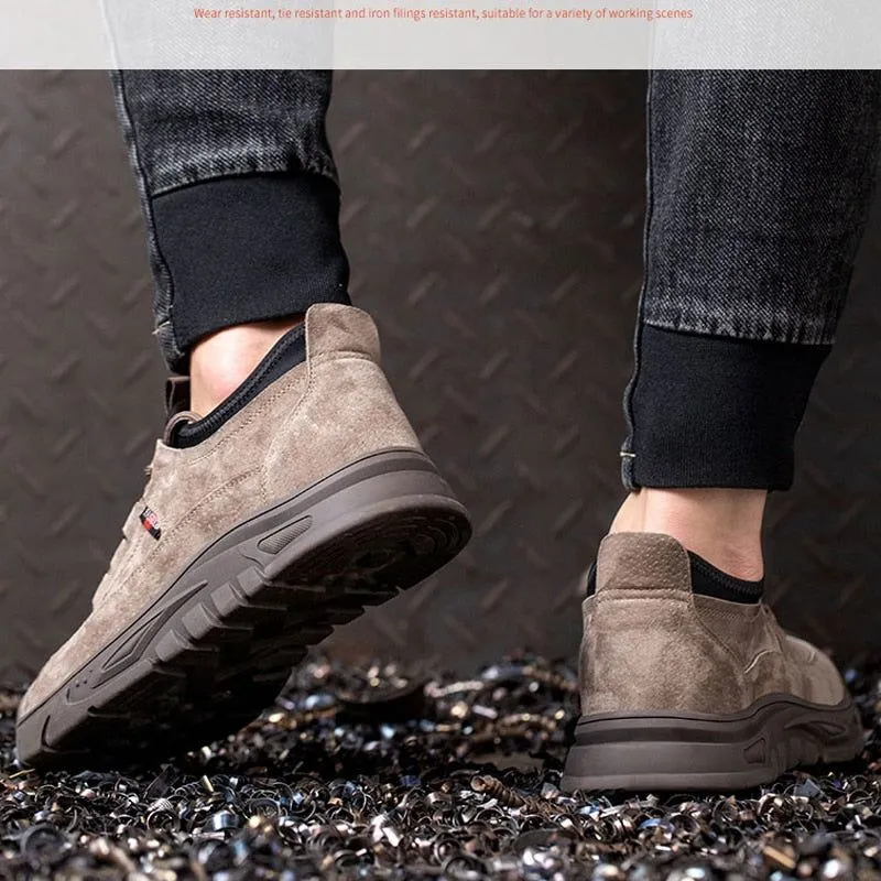 Leather Men's Safety Casual Shoes MCSTSTY55 Anti-smash Sneakers Boots