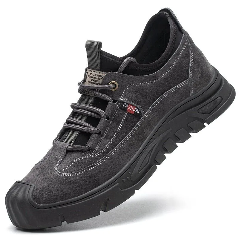 Leather Men's Safety Casual Shoes MCSTSTY55 Anti-smash Sneakers Boots