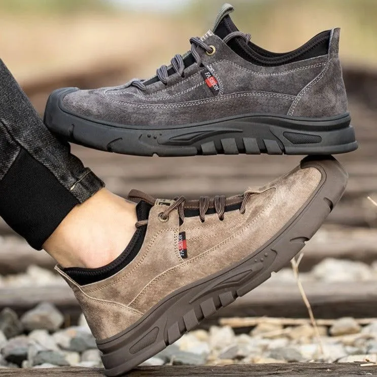 Leather Men's Safety Casual Shoes MCSTSTY55 Anti-smash Sneakers Boots