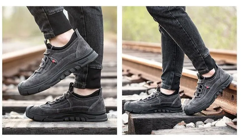 Leather Men's Safety Casual Shoes MCSTSTY55 Anti-smash Sneakers Boots