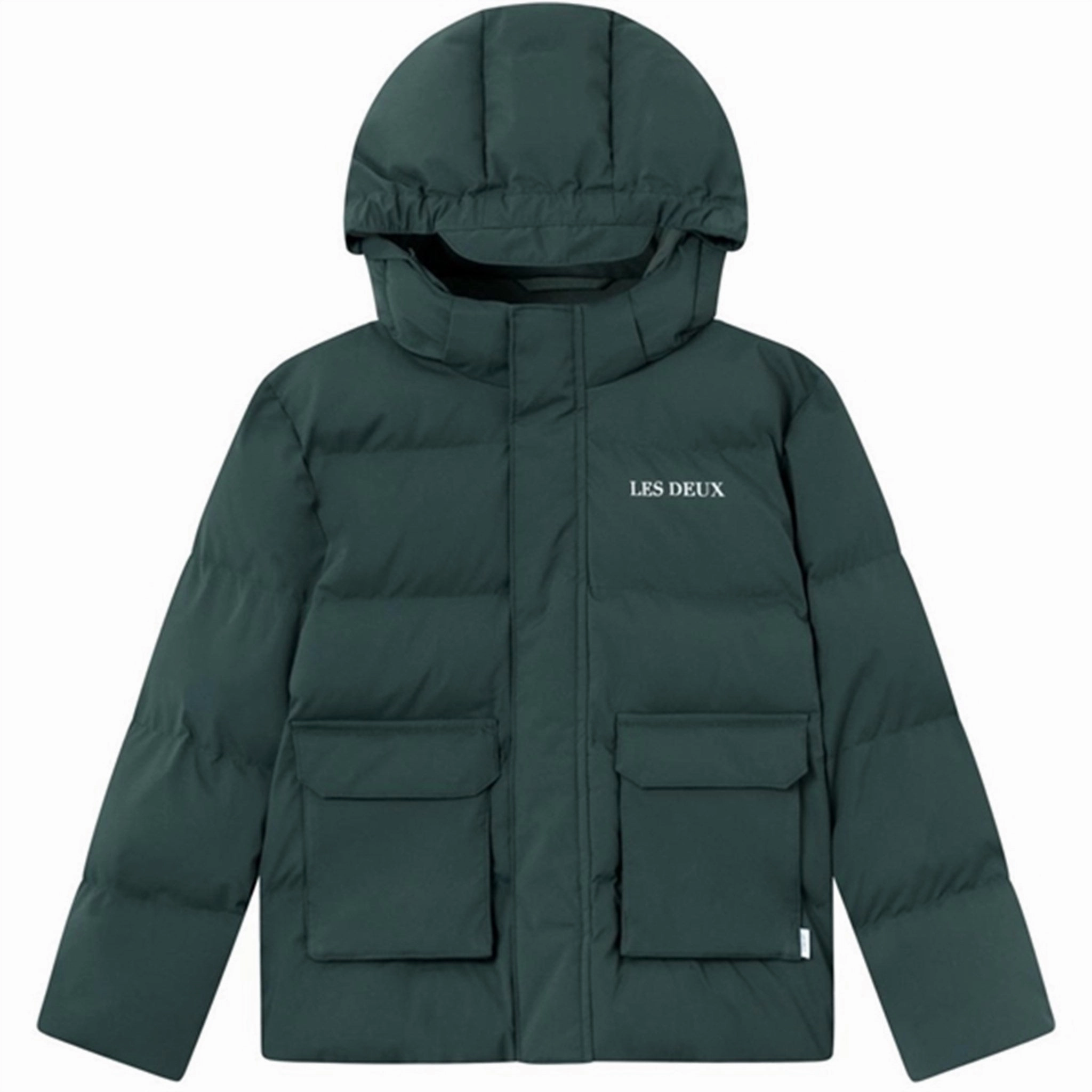 Les Deux Kids Pine Green Maddox Puffer Jacket Tear Resistant Panels