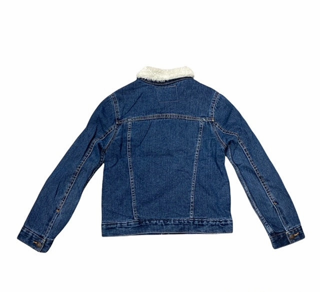 Levi's giubbotto da ragazzo con pelliccia sintetica interna Sherpa Trucker 9EB220-MAG-LW blu medio PaddedShoulders Skill