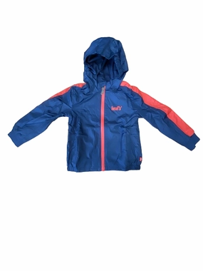 Levi's Kids Giacca a vento da bambino LVD Core Windbreaker 8EH380-BCF azzurro Interchangeable Collar System AntiStatic Lining