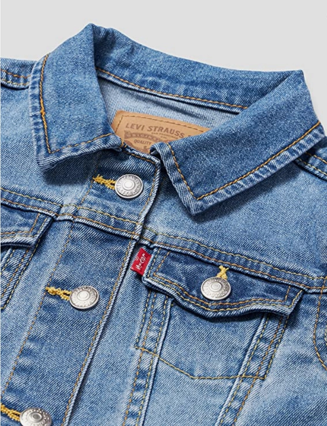 Focus Levi's Kids Giacca in jeans elasticizzato da ragazza Trucker 4E4388-M0K blu chiaro