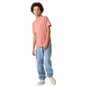 Flexible Waistband Levi's Kids pantalone in jeans cargo 9EM376-L9K blu medio