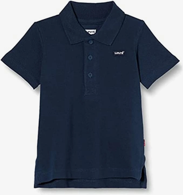 Vintage Style Loose Fit Levi's Kids Polo Piquet da ragazzo manica corta Back Neck Tape 8EA893-C8D 9EA893-C8D blu