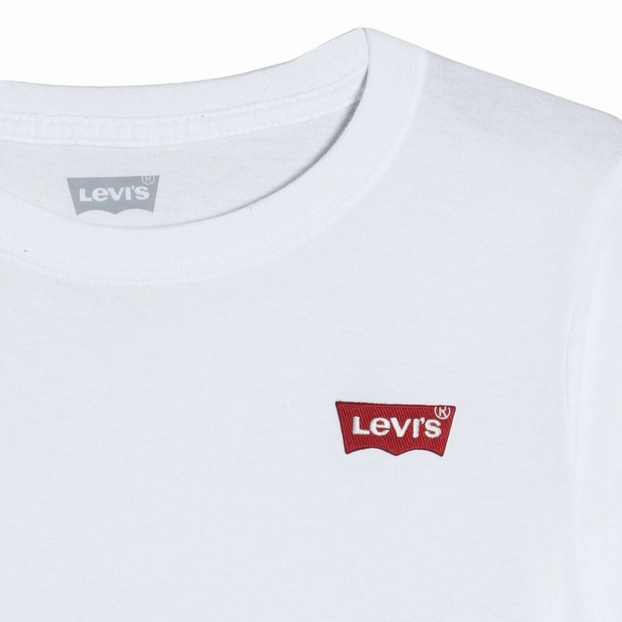 Minimalist Aesthetic Levi's Kids T-shirt manica corta da ragazzo Batwing Chest Hit 9EA100-001 bianco