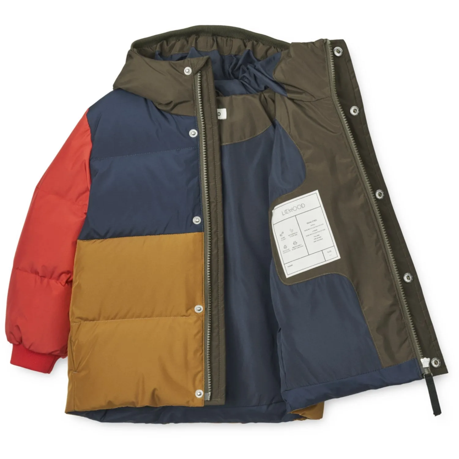 LieWood Army Brown Multi Mix Palle Puffer Down Jacket Noise Free Fabric Day To Night