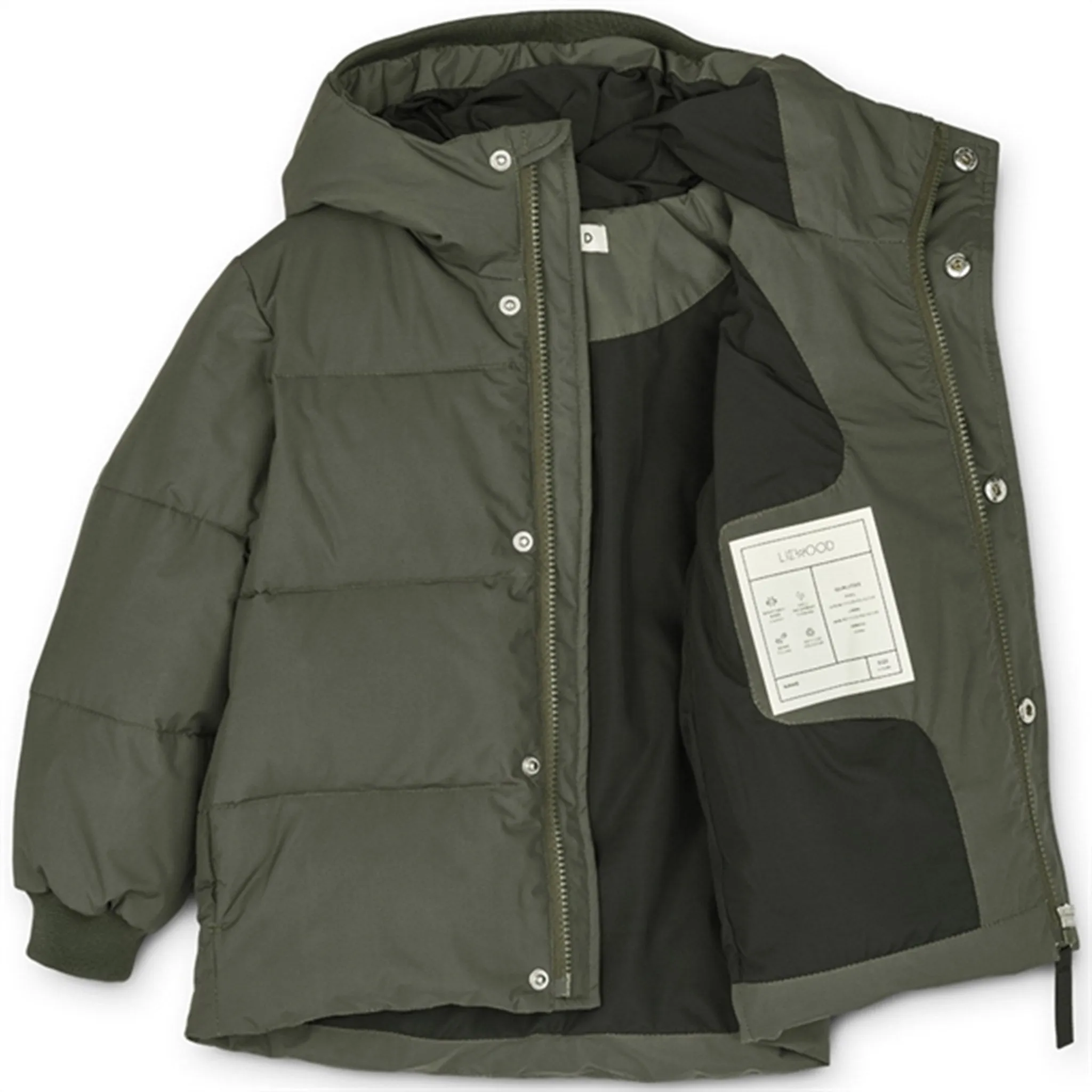 Liewood Palle Puffer Jacket Hunter Green Non Restrictive Cut