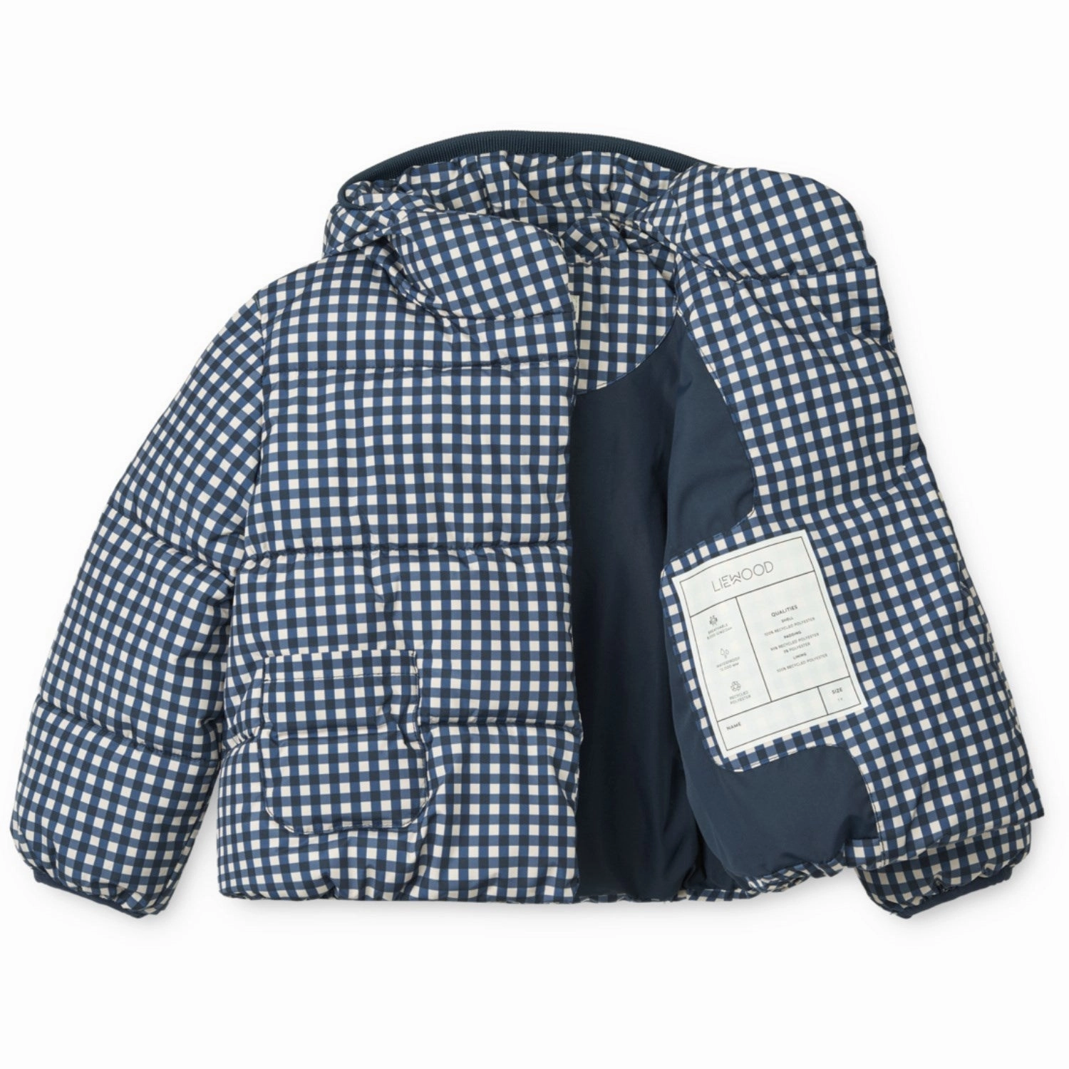 LieWood Check Classic Navy / Dark Sandy Giovanna Jacket Compression Panels