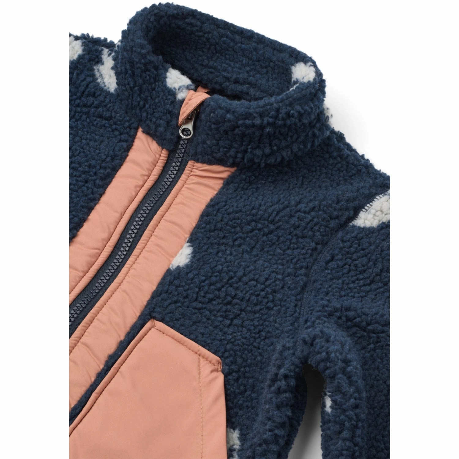LIEWOOD Cherry Blossom / Classic Navy Noam Pile Jacket Microfiber Blend