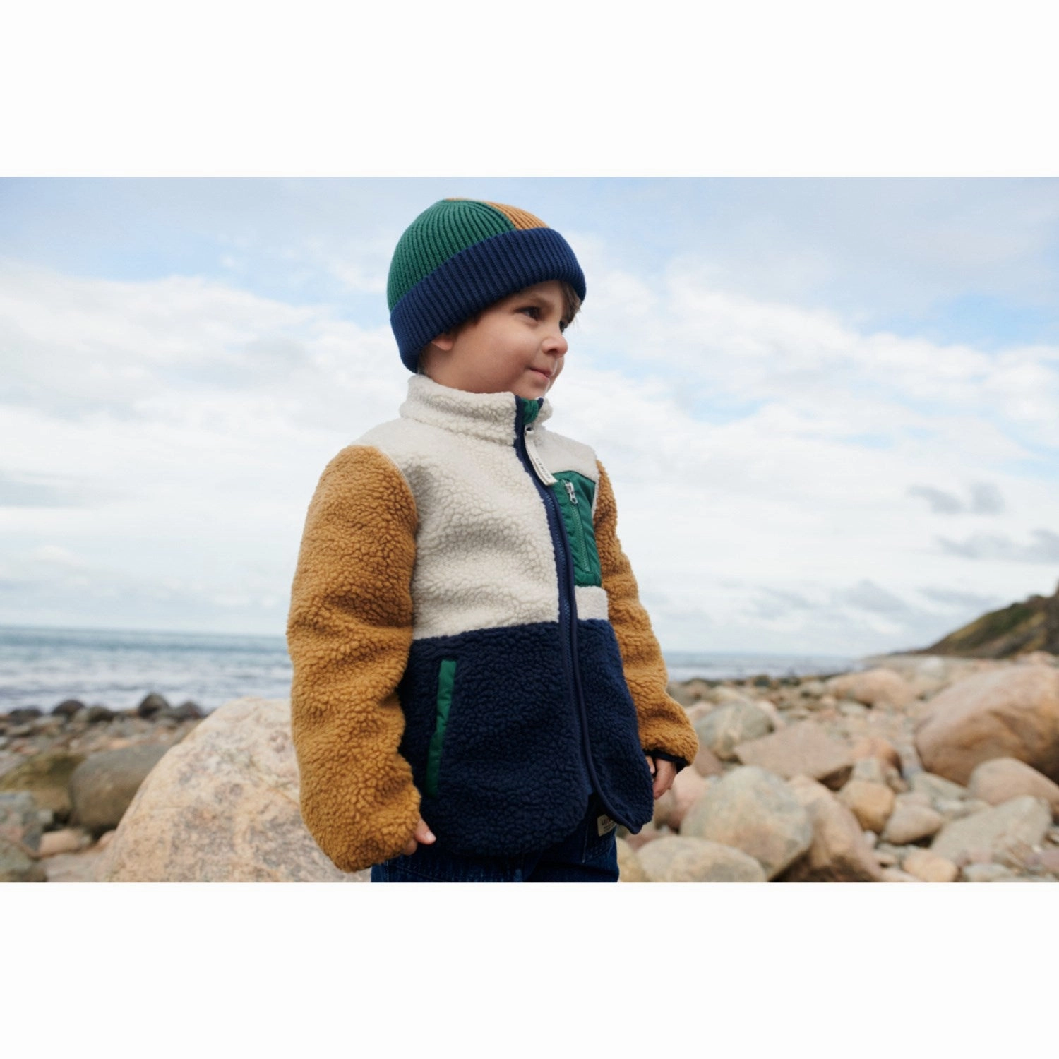 LieWood Classic Navy Multi Mix Nolan Pile Jacket Modular Attachment Loops