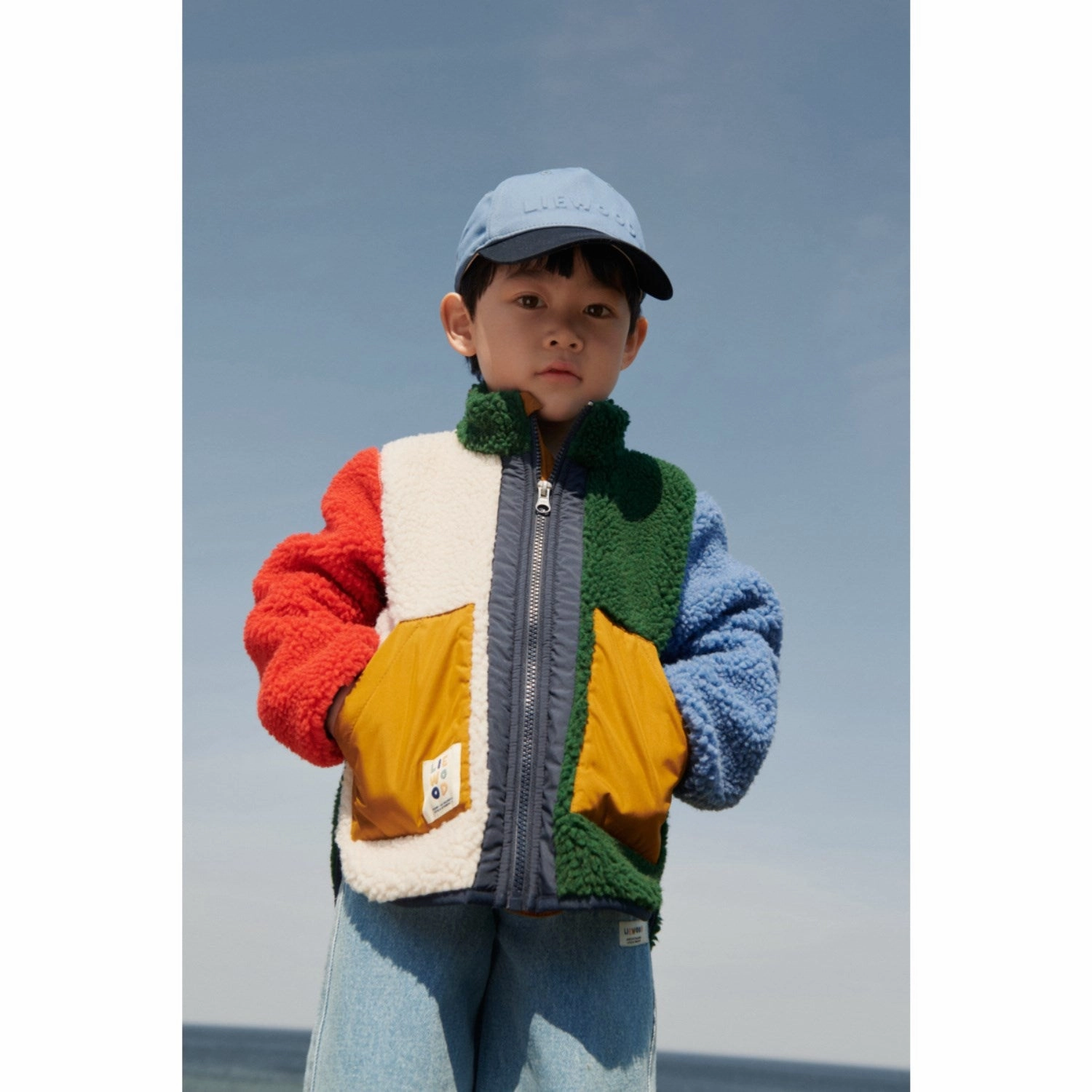 LIEWOOD Garden Green Multi Mix Noam Pile Jacket Sleek Comfort Ultraviolet Protection Factor