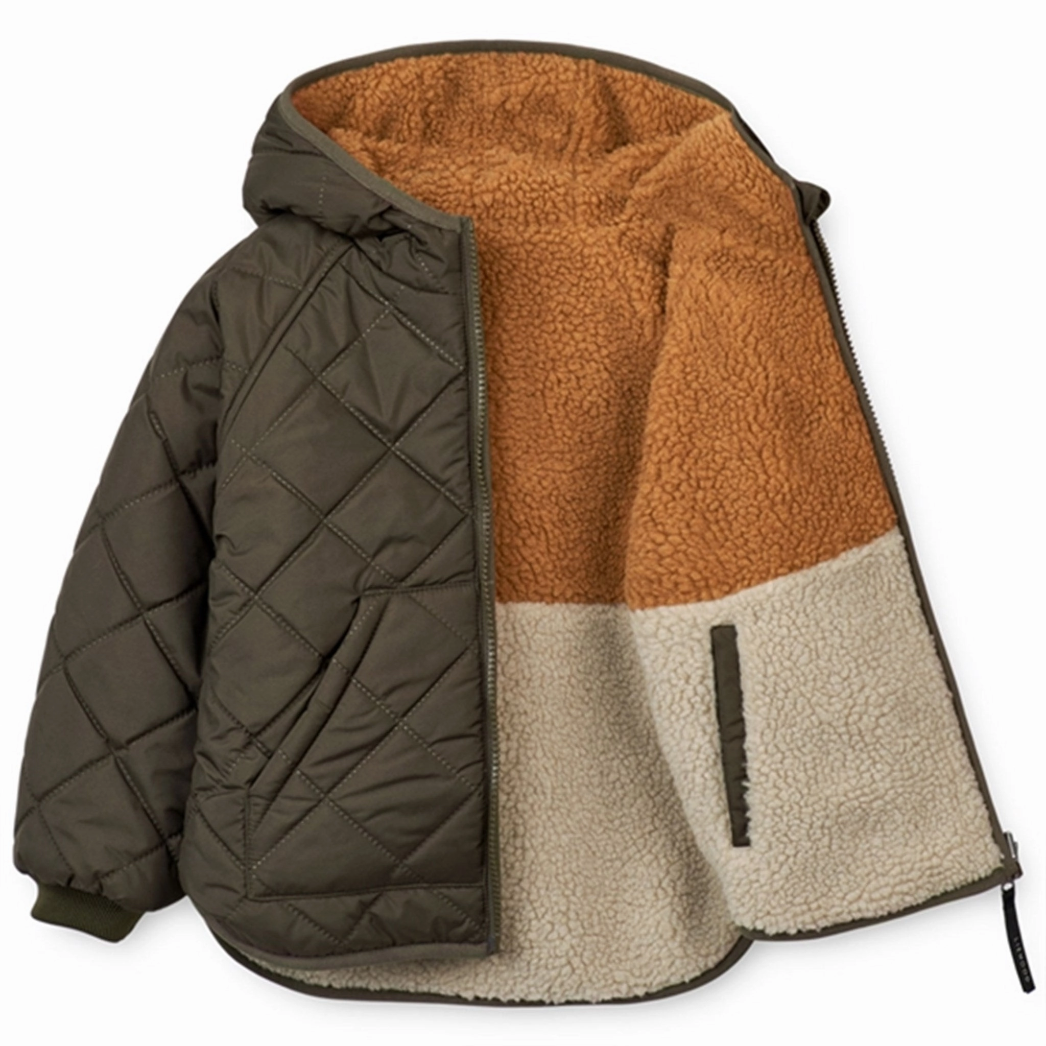 Liewood Jackson Reversible Thermo Jacket Army Brown Mix Simple Layers