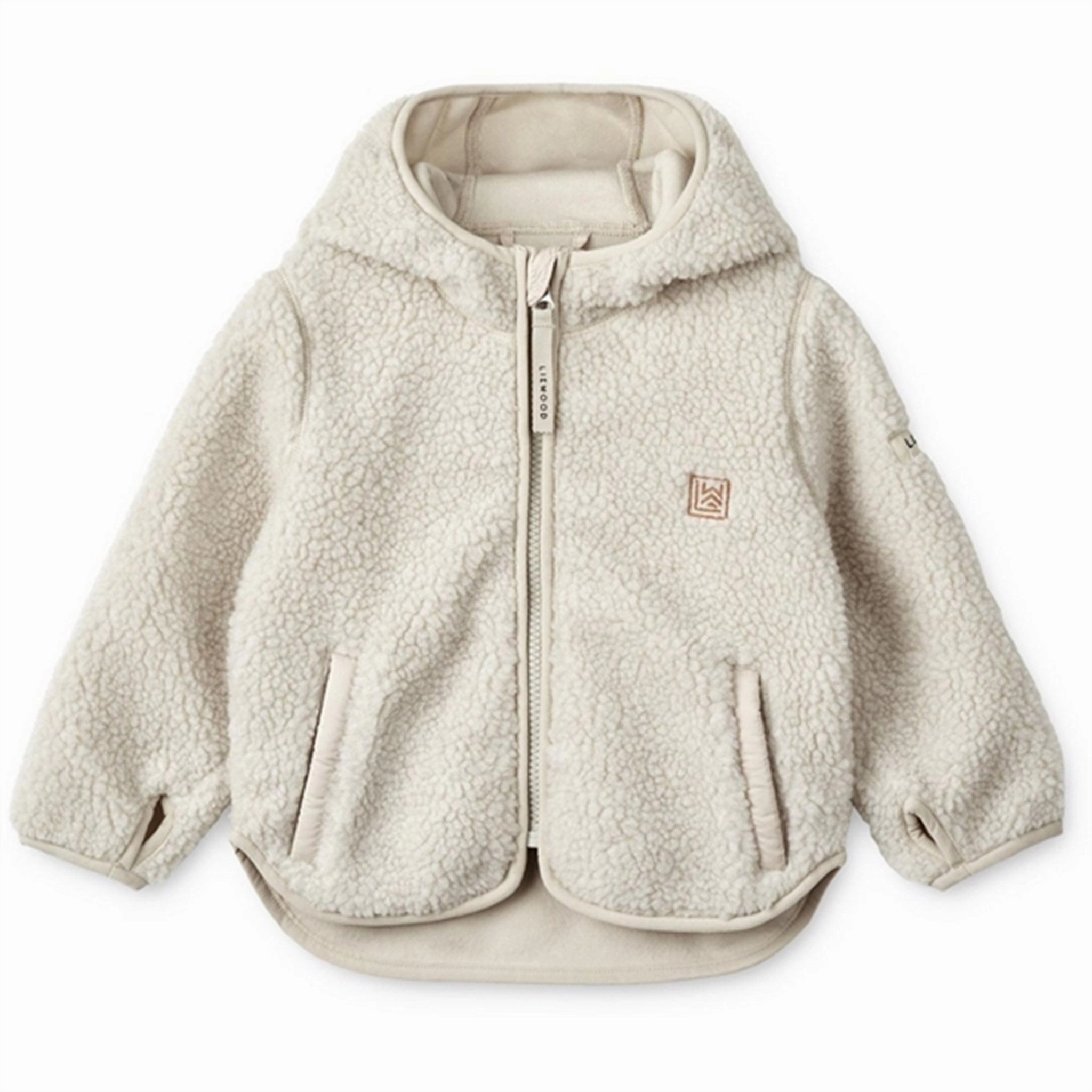 Liewood Leopard/Sandy Mara Pile Embroidery Jacket With Ears Eco Friendly Dye Smooth Zipper Glides