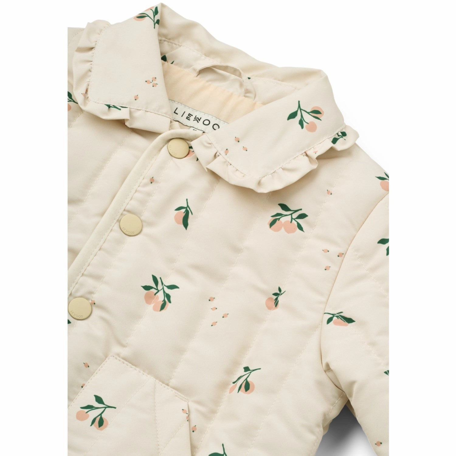 LIEWOOD Peach / Sea Shell Bea Jacket With Frill UltraQuietMaterial Snap Closure System