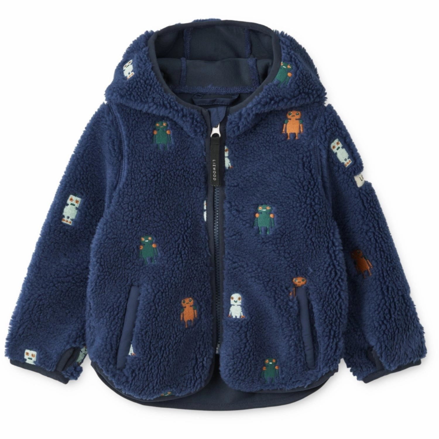 LieWood Robots / Indigo Blue Mara Pile Jacket With Ears Transitional Layer