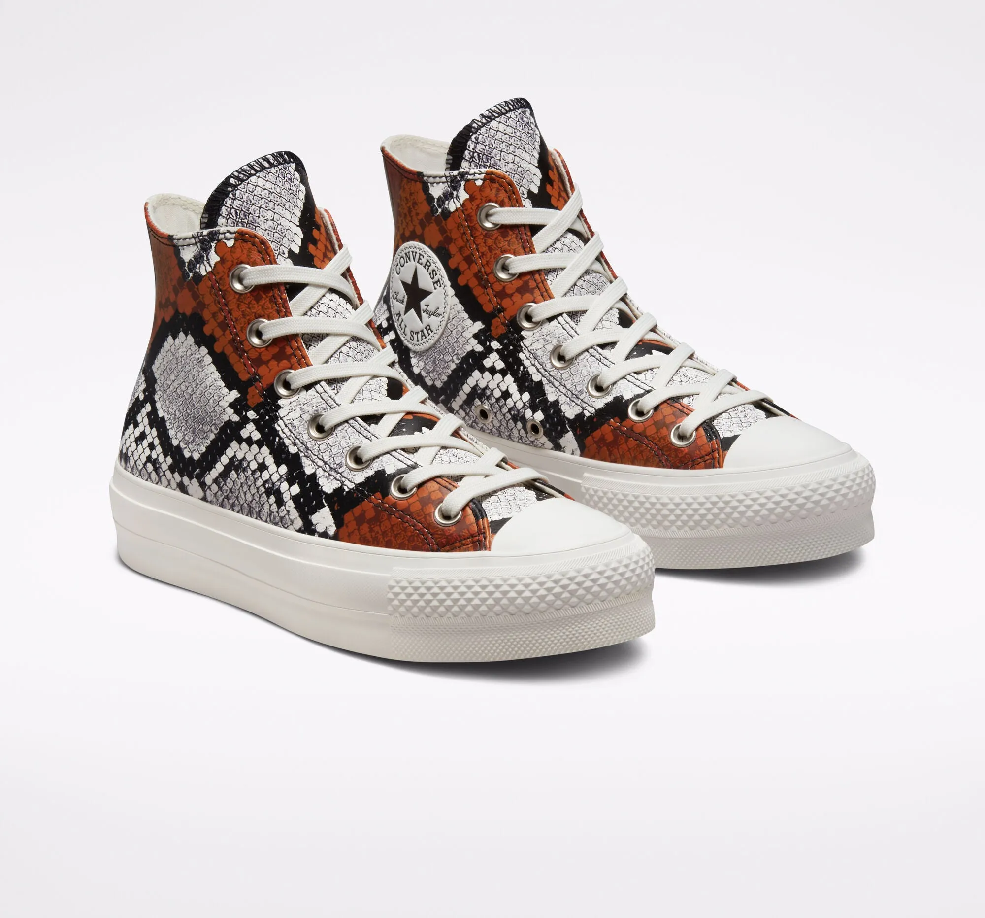 concrete - running shoes Converse scarpa sneakers da donna Chuck Taylor All Star Lift 573082C vintage bianco nero arancio