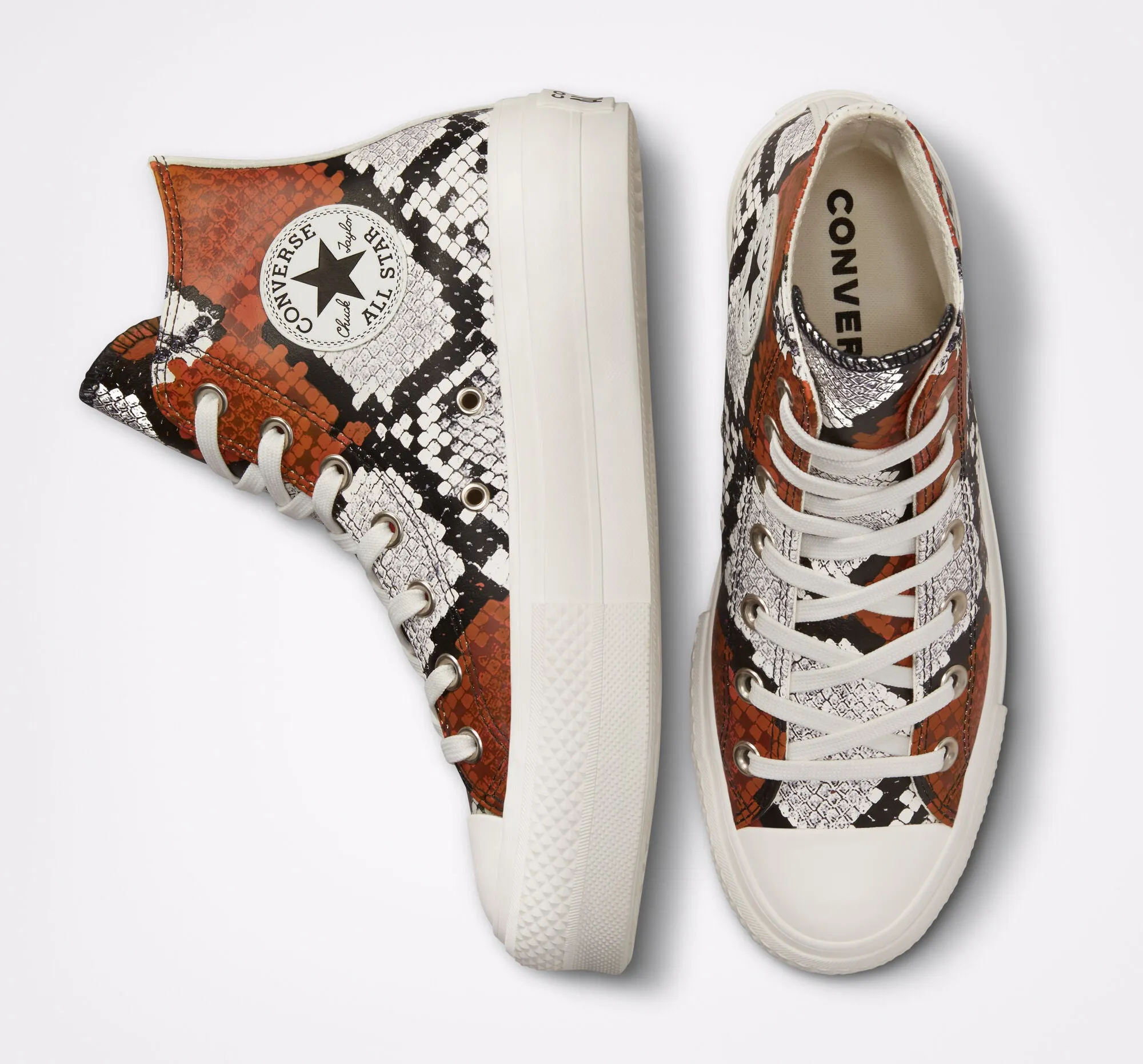 weekend runners Responsive foam Converse scarpa sneakers da donna Chuck Taylor All Star Lift 573082C vintage bianco nero arancio