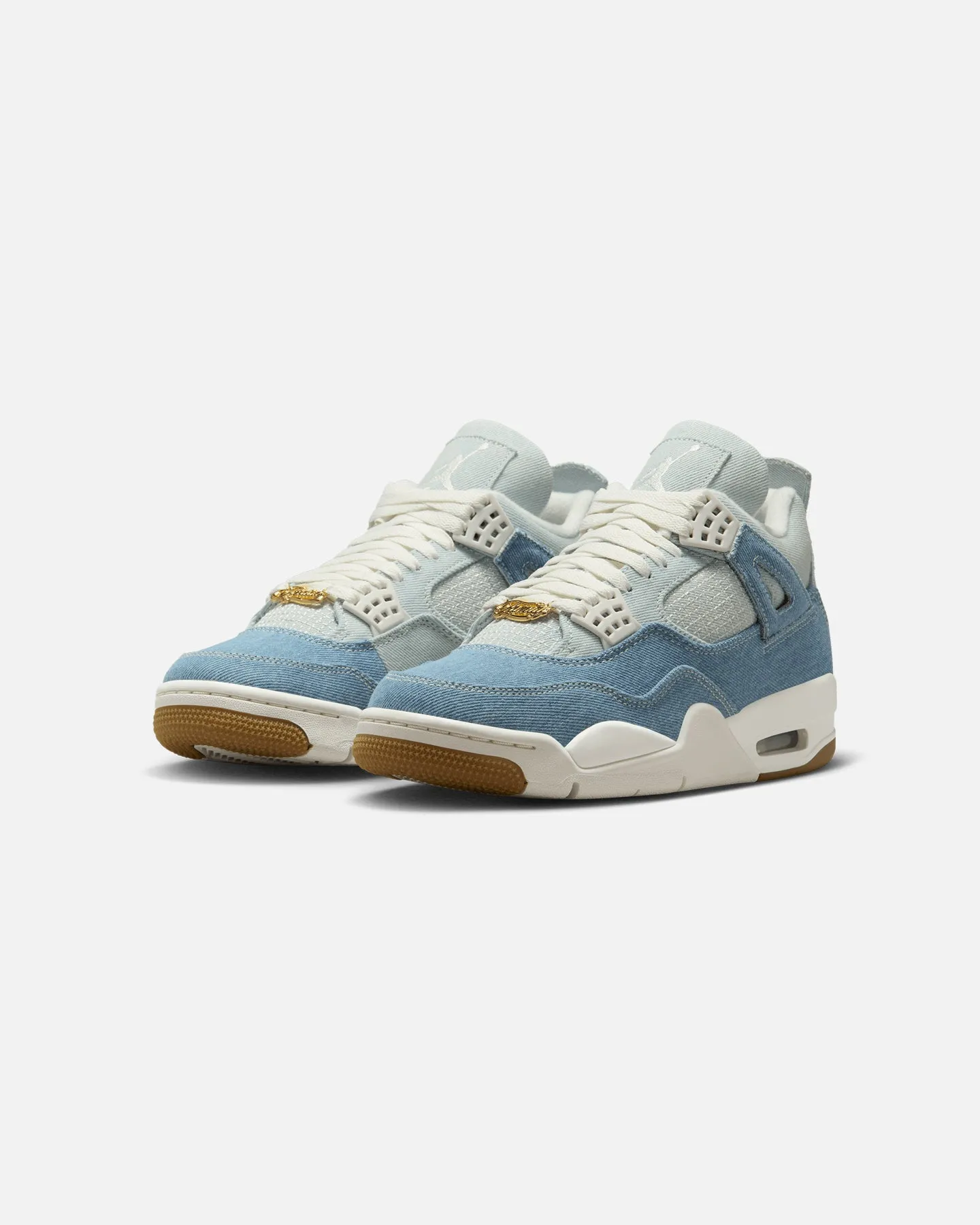 Jordan Women's Air Jordan 4 Retro "Worn Blue Denim" Sail bamboo - fiber - shoes Hyper Elastic Frame