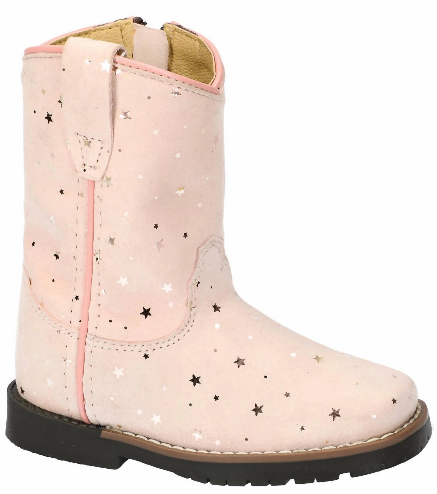 Iconic Style Toddler Autry Starry Western Boots In Pink