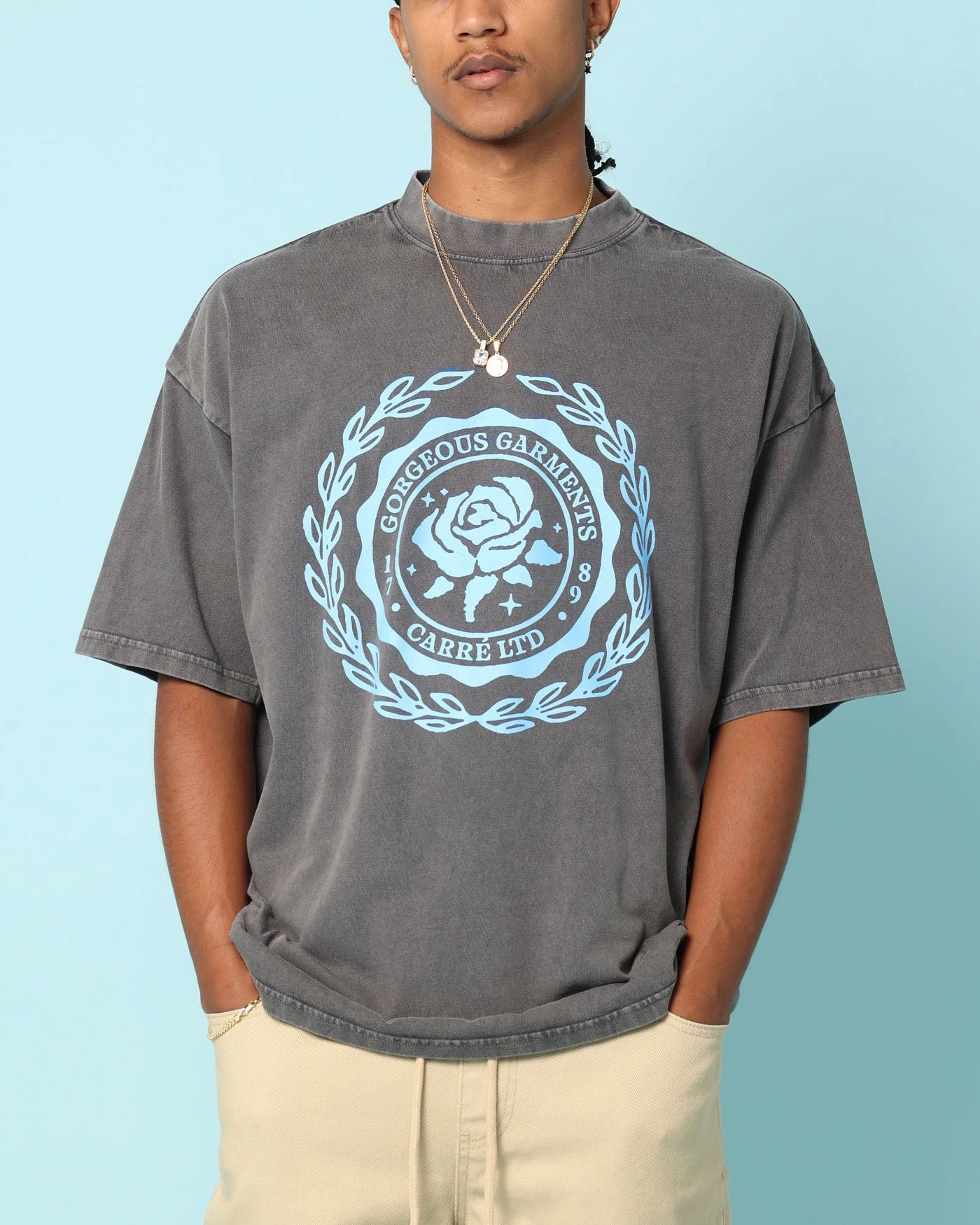 Carr?? Gorgeous Oversized T-Shirt Washed Charcoal Wear Resistant Fabric