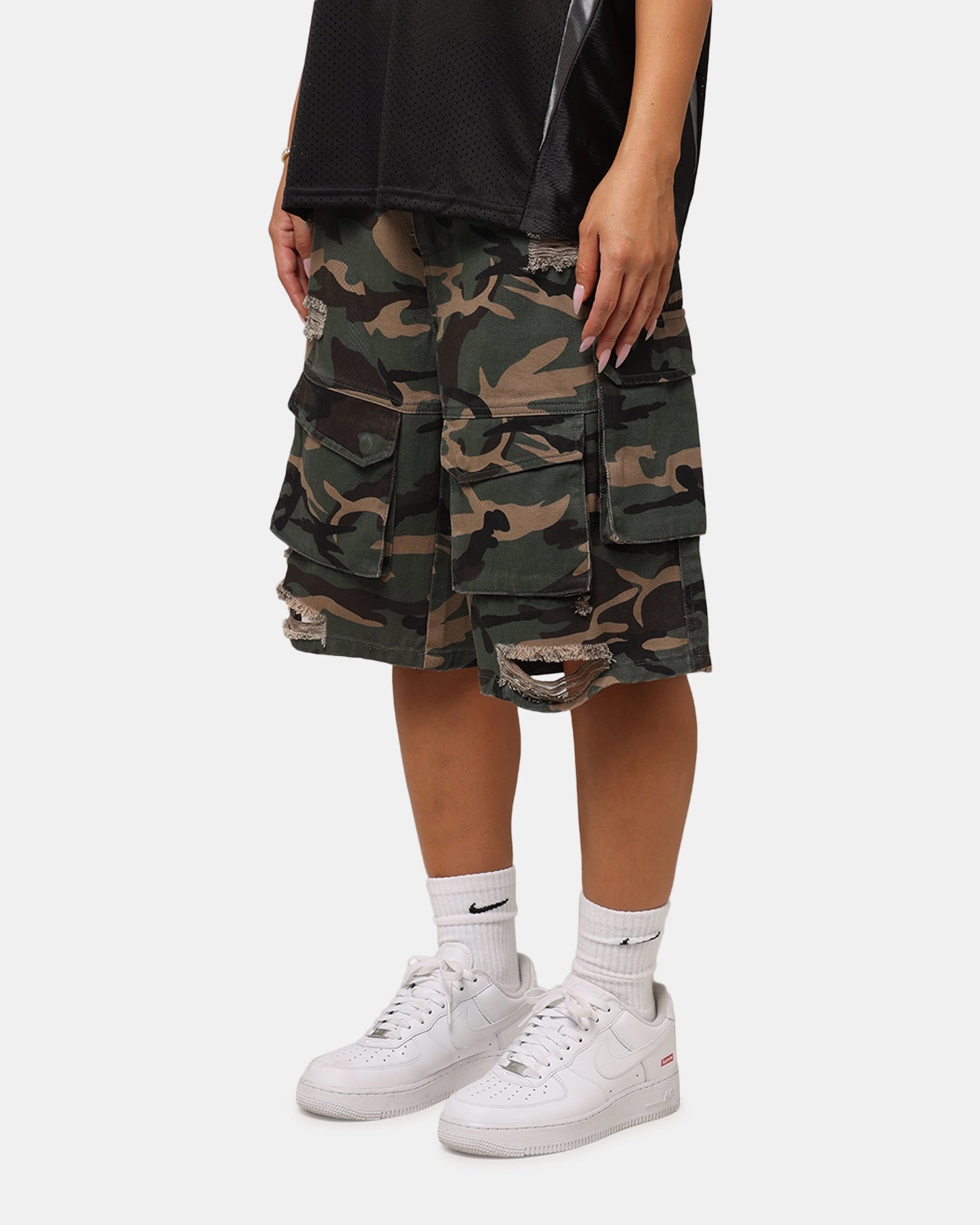 The Anti Order Artillery Baggy Cargo Shorts Woodland Camo SoftCottonBlend