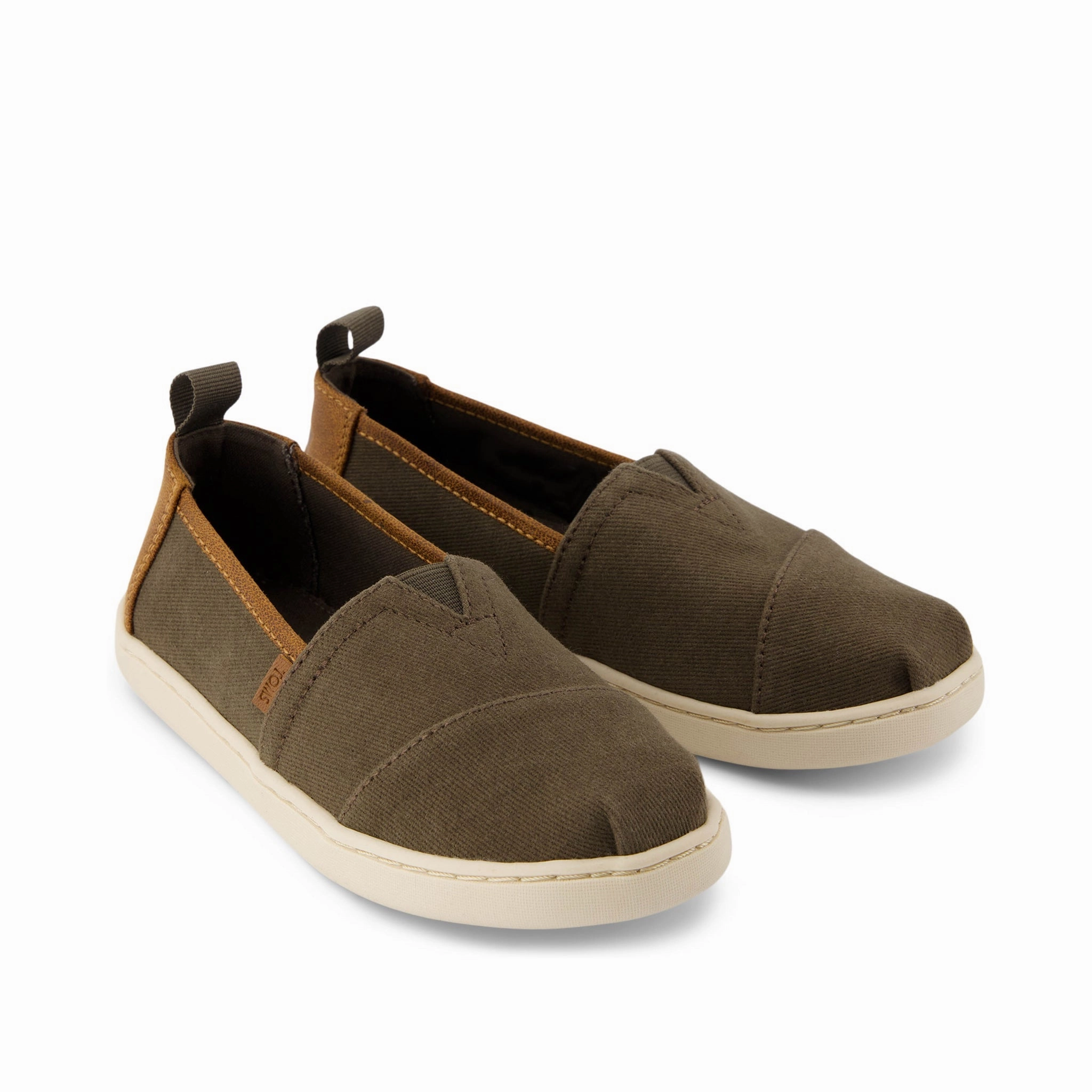 Non Slip Lacing Tensile Heel Pull Tab Youth Alpargata Olive Vintage Twill Kids Shoe
