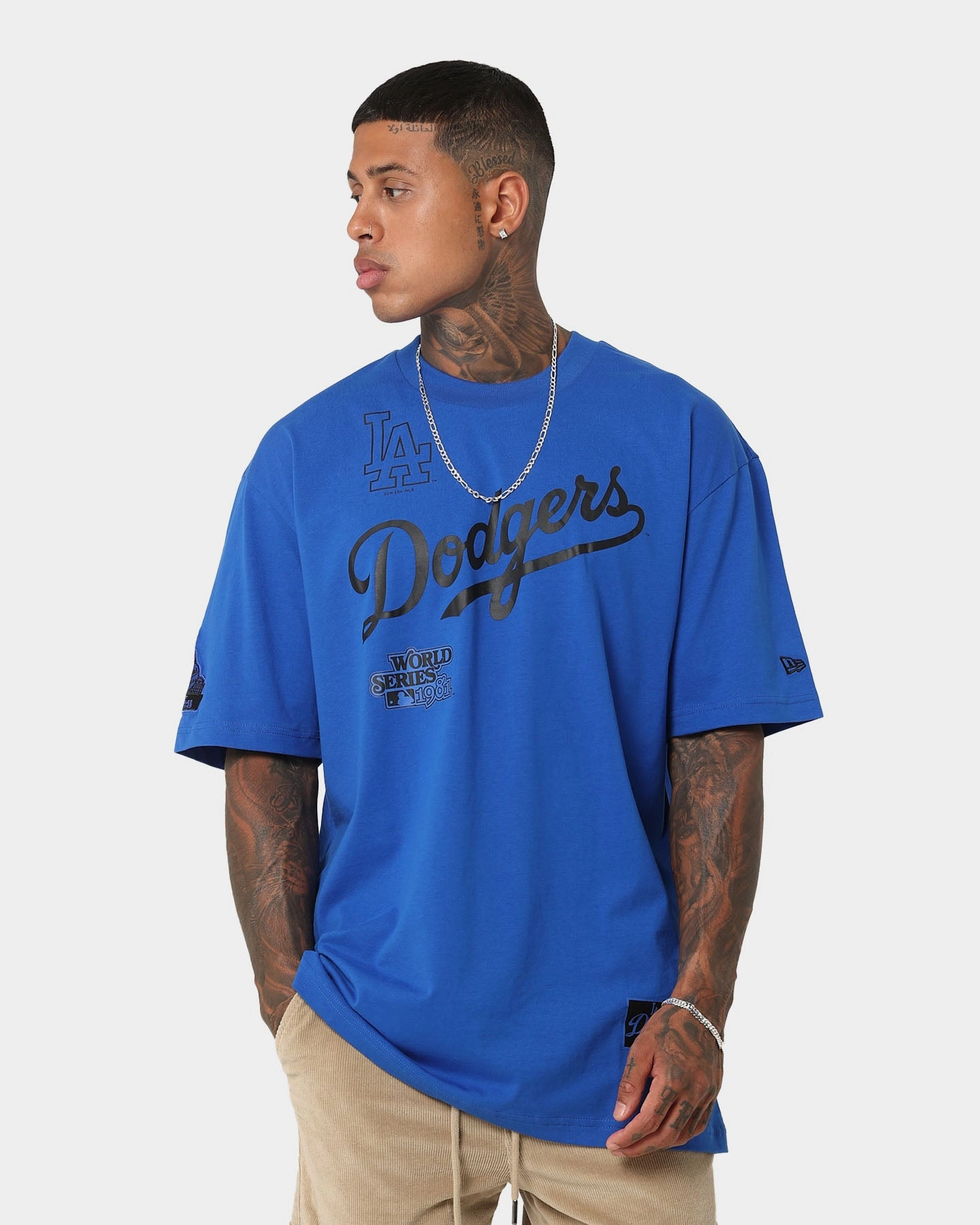 New Era Los Angeles Dodgers 'Tropical Punch Script Pack' Oversized T-Shirt Bright Royal Soft Design Relax Trend