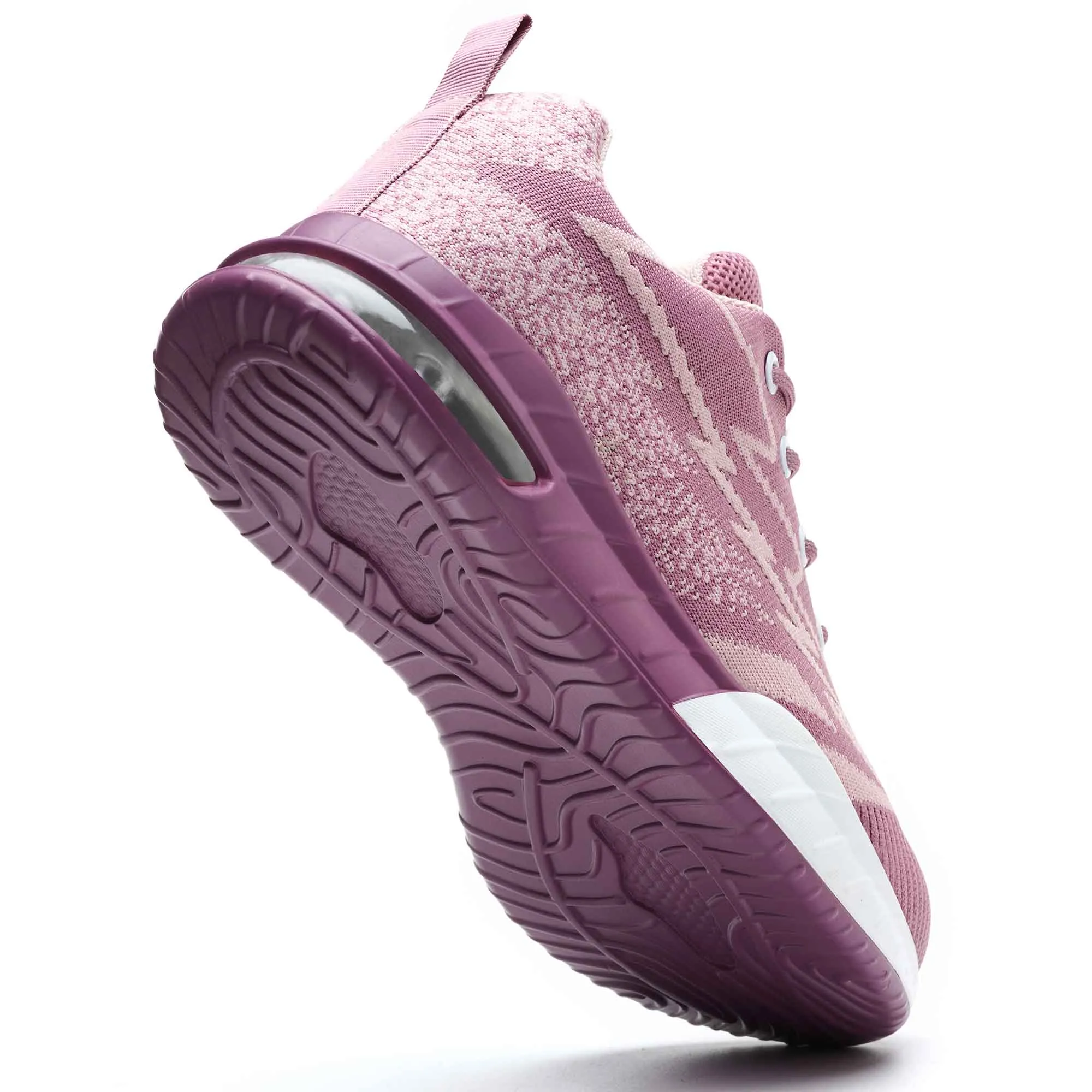 Lightweight Breathable Comfort Purple Knit Mesh Steel Toe Safety Shoes for Women