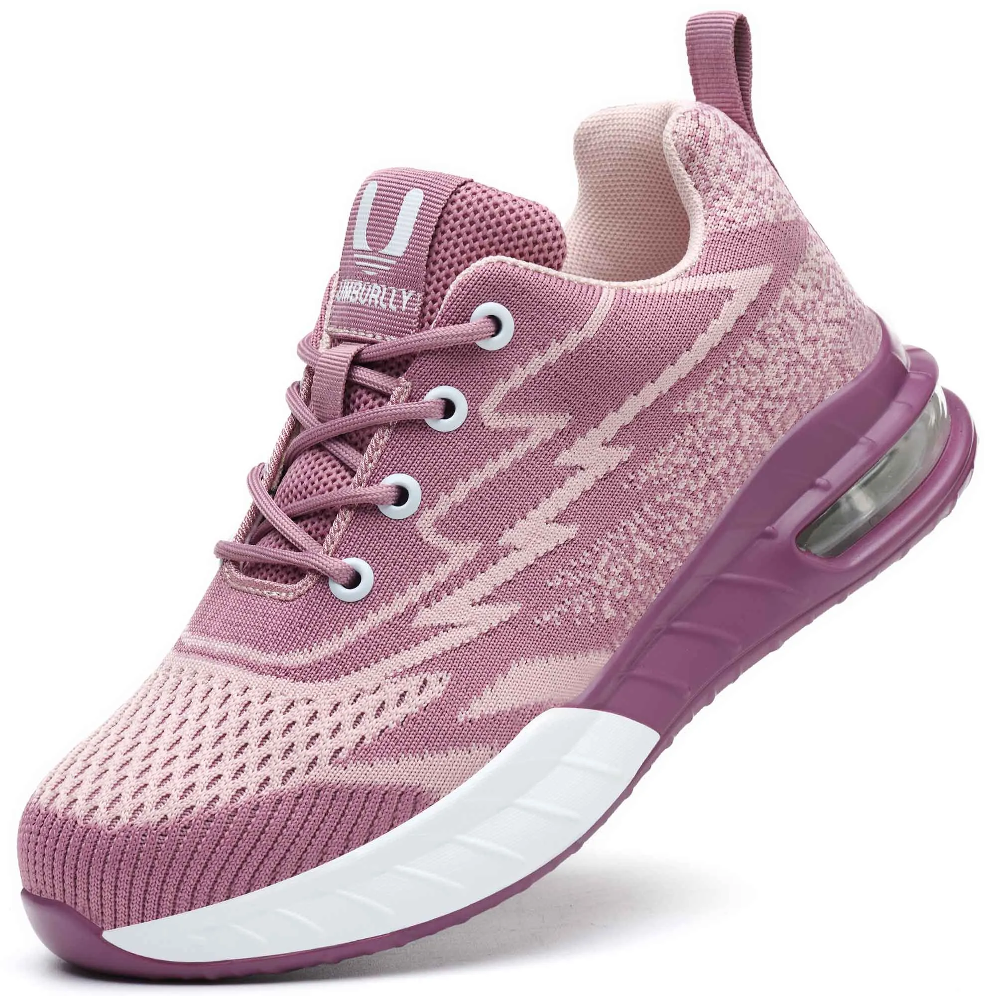 Lightweight Breathable Comfort Purple Knit Mesh Steel Toe Safety Shoes for Women