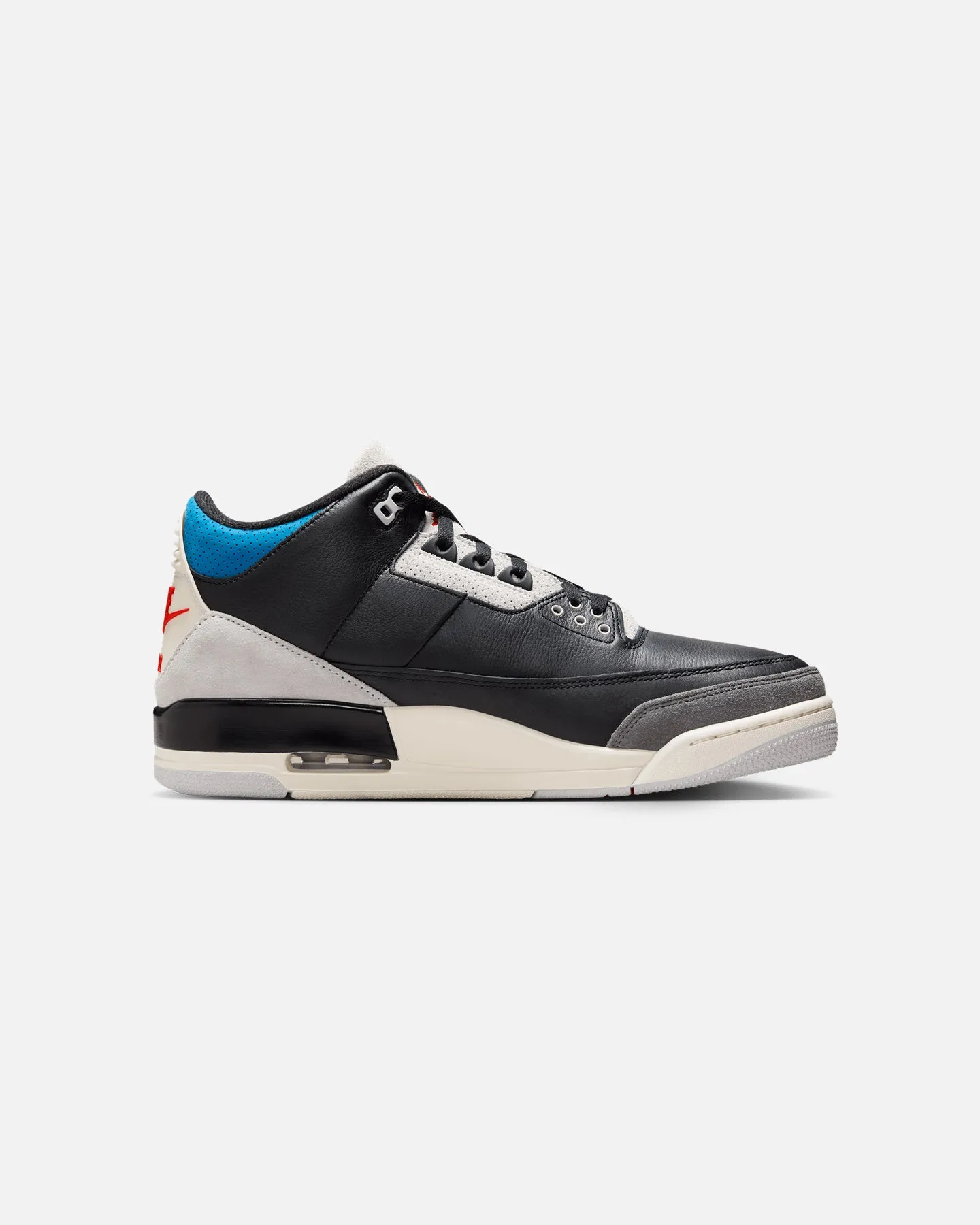 Jordan Air Jordan 3 Retro "Rare Air" Black/Chile Red-Neutral Grey Elastic Closure Lean Form
