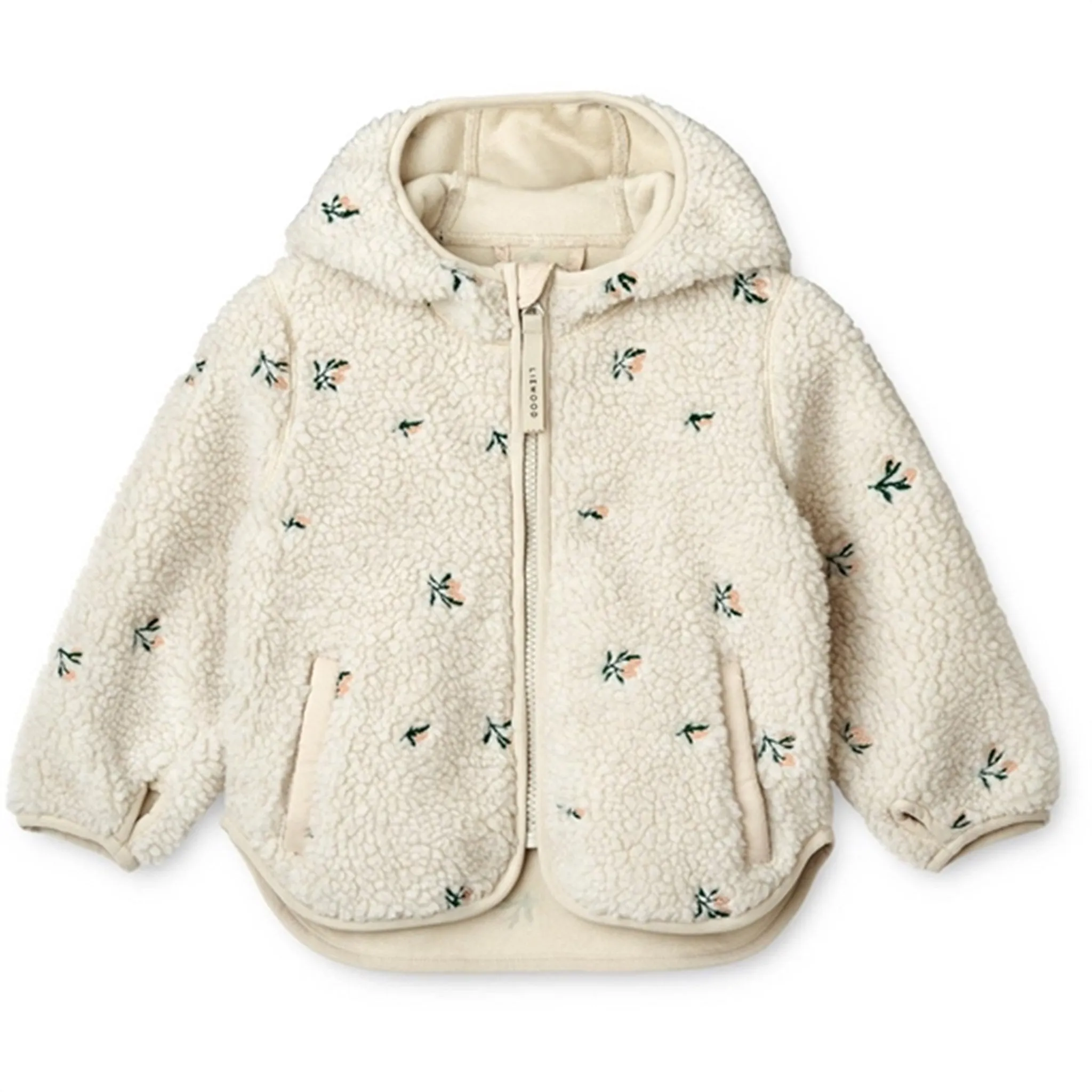 Cold Season Liewood Mara Pile Jacket Peach Sandy Embroidery