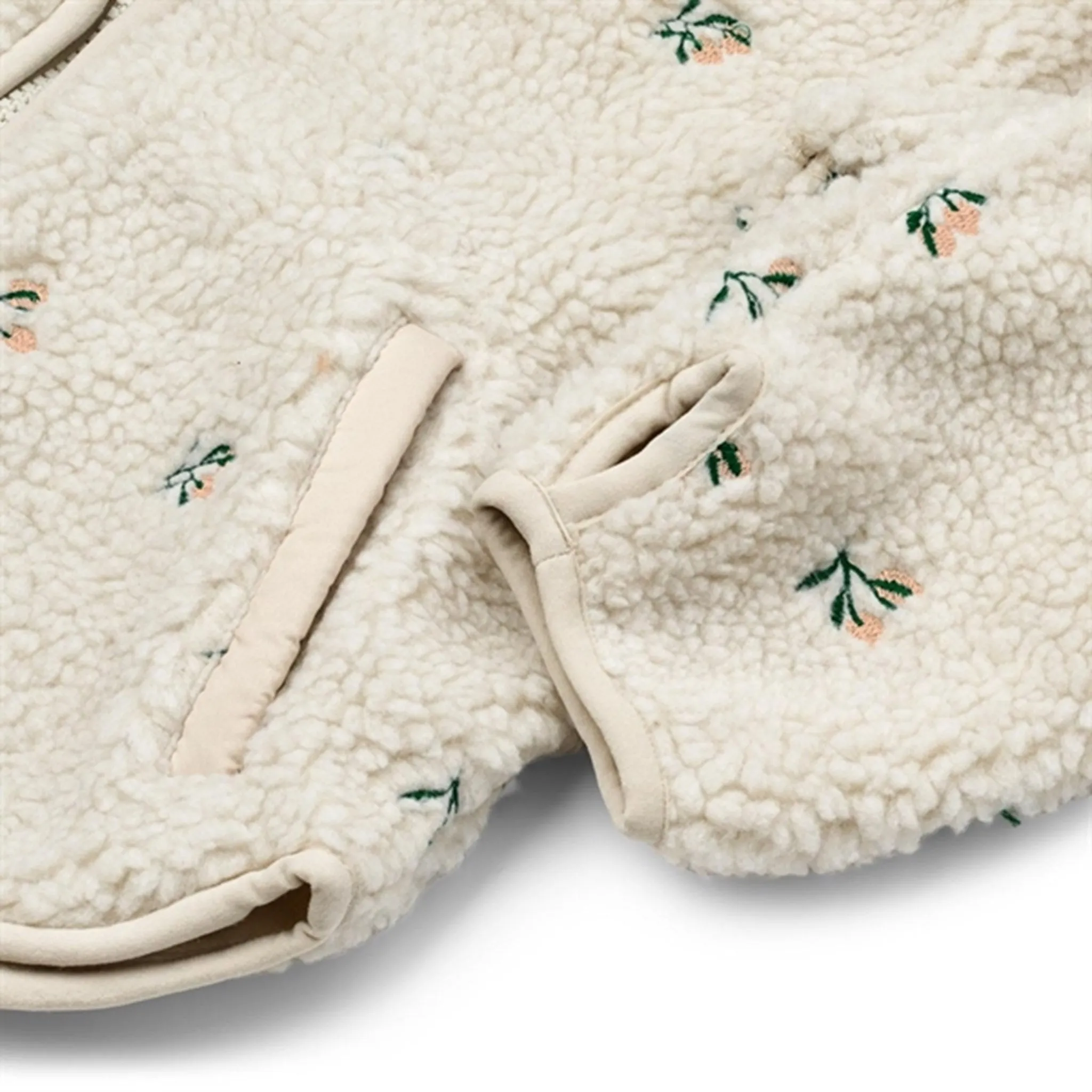 Liewood Mara Pile Jacket Peach Sandy Embroidery Advanced Insulation Clean Jacket Detail