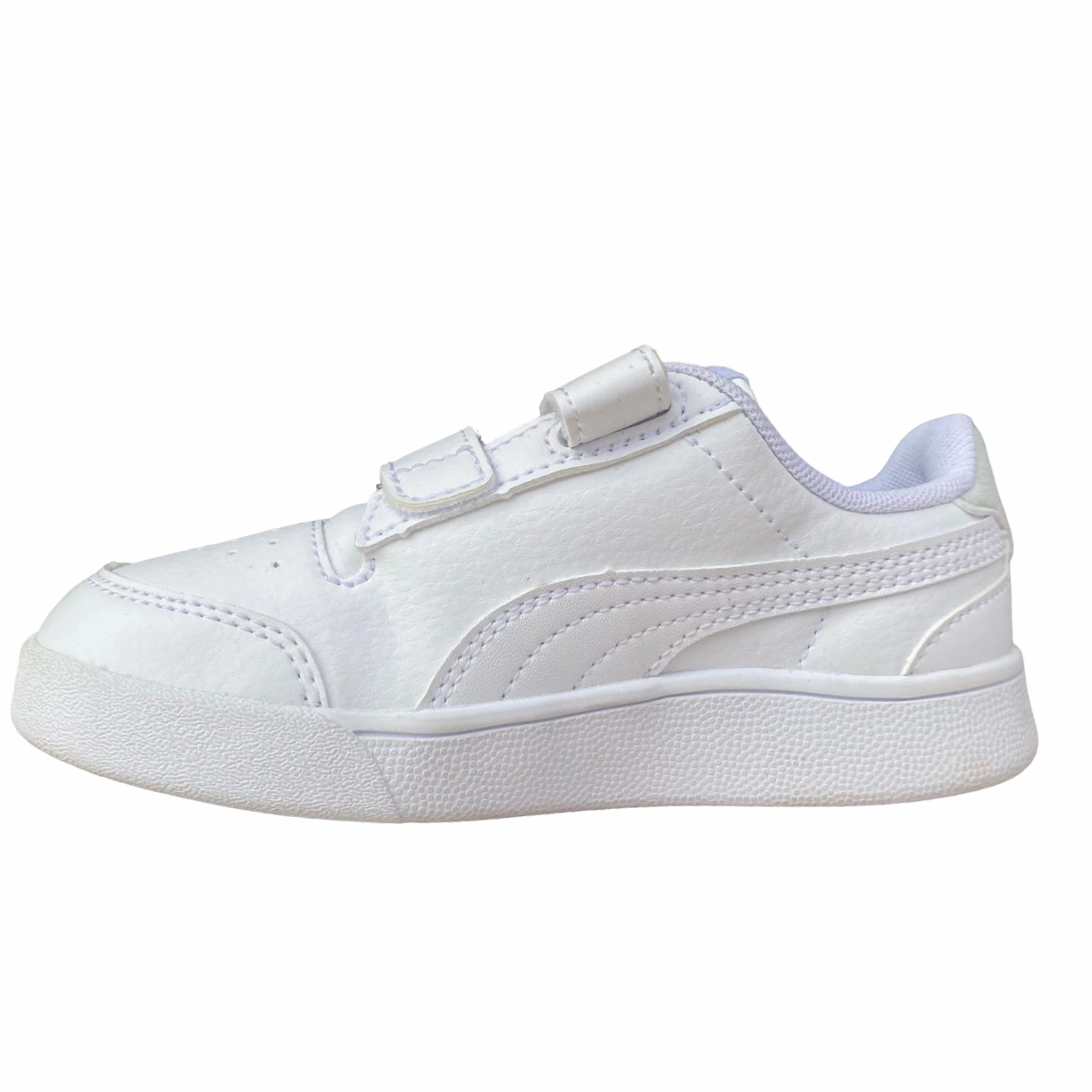 Tapered Heel Collar Puma sneakers unisex da ragazzo Shuffle V Ps 375689 01 white