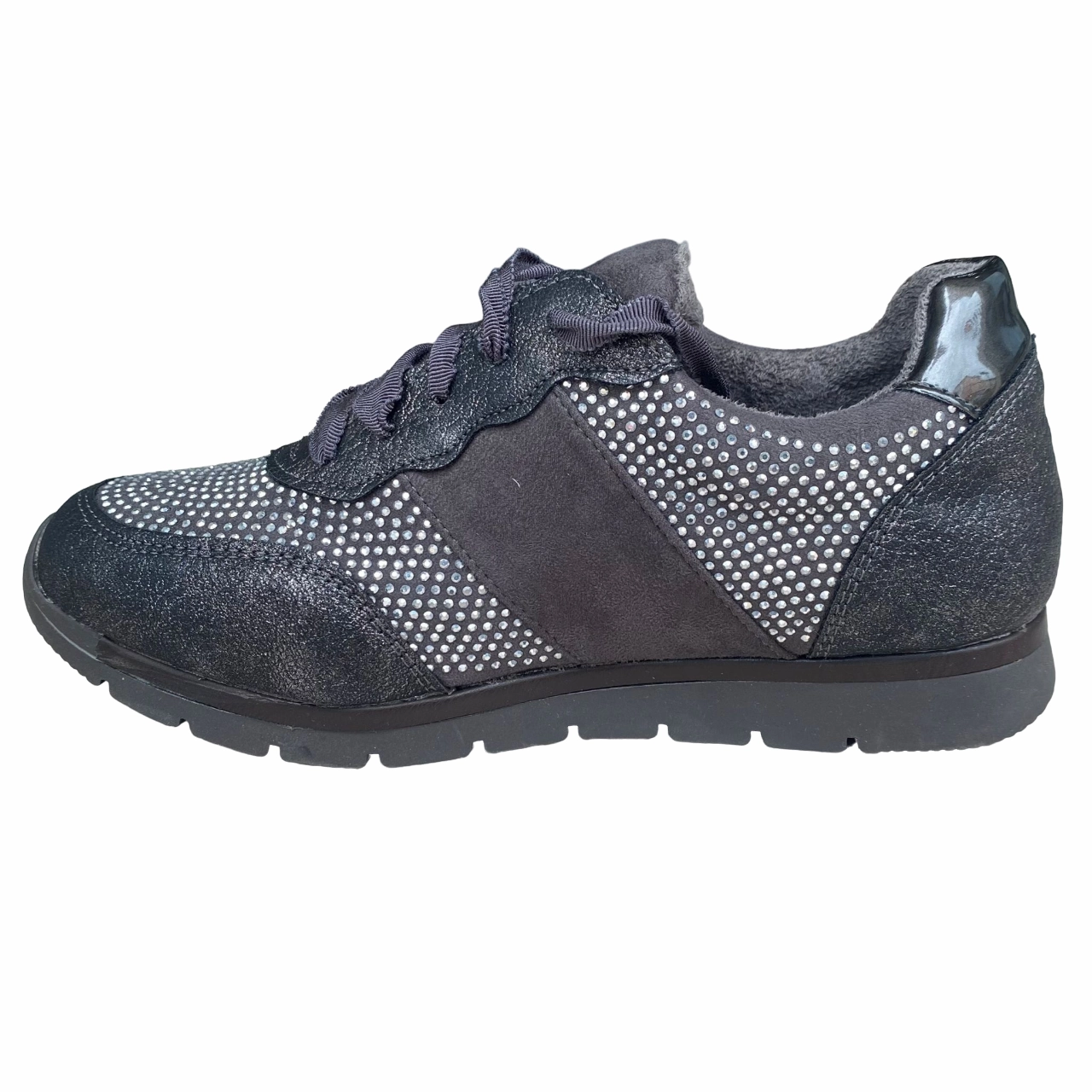 XTI scarpa sneakers junior con tomaia in camoscio e strass Zapato 55763 grigio Every Step