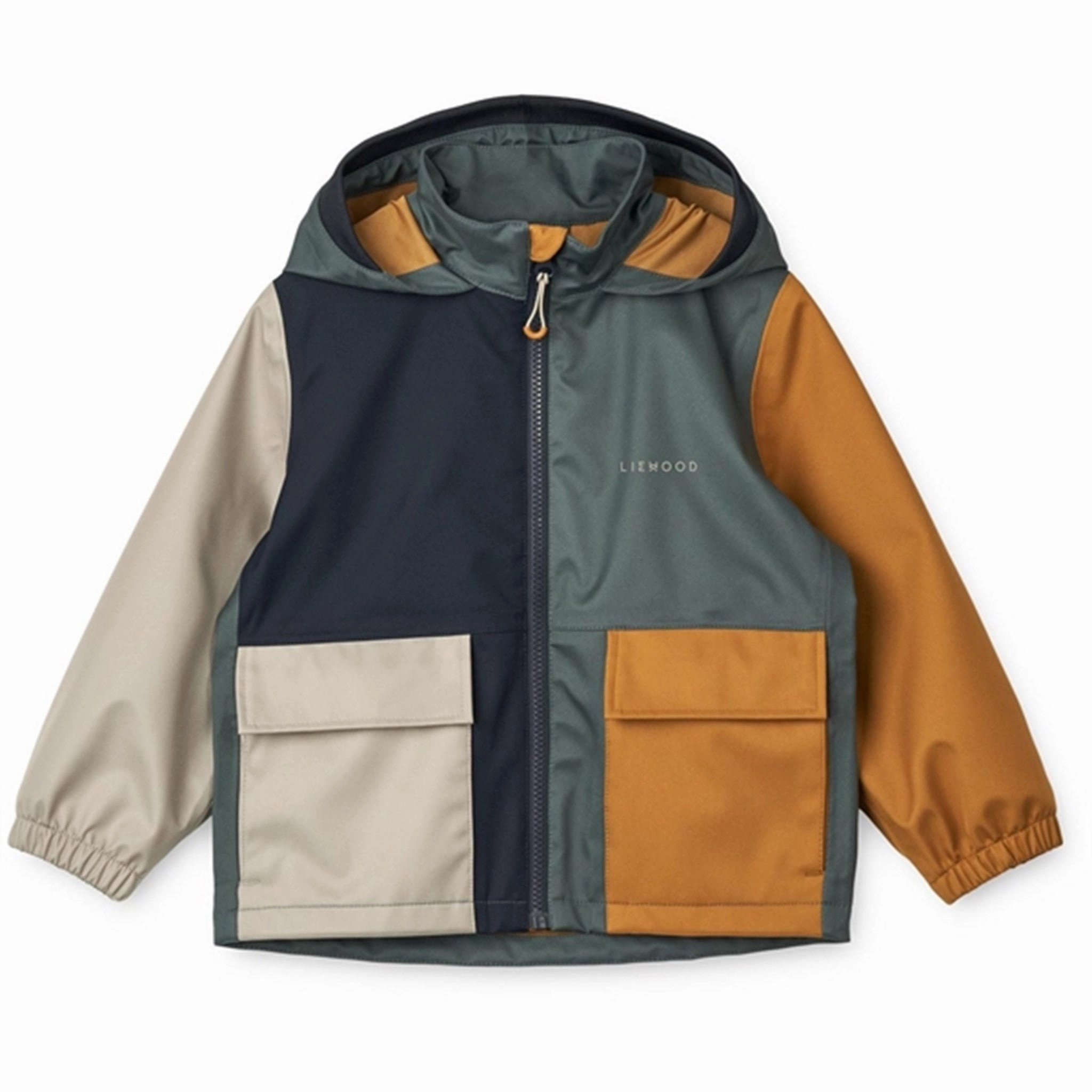 Liewood Whale Blue Multi Mix Aron Jacket Mid Length Cut
