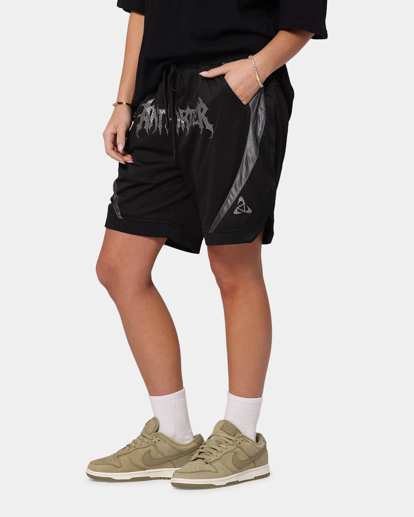 Movement Ease Breathable Mesh Panels The Anti Order Sparta Mesh Basketball Shorts Black/Grey