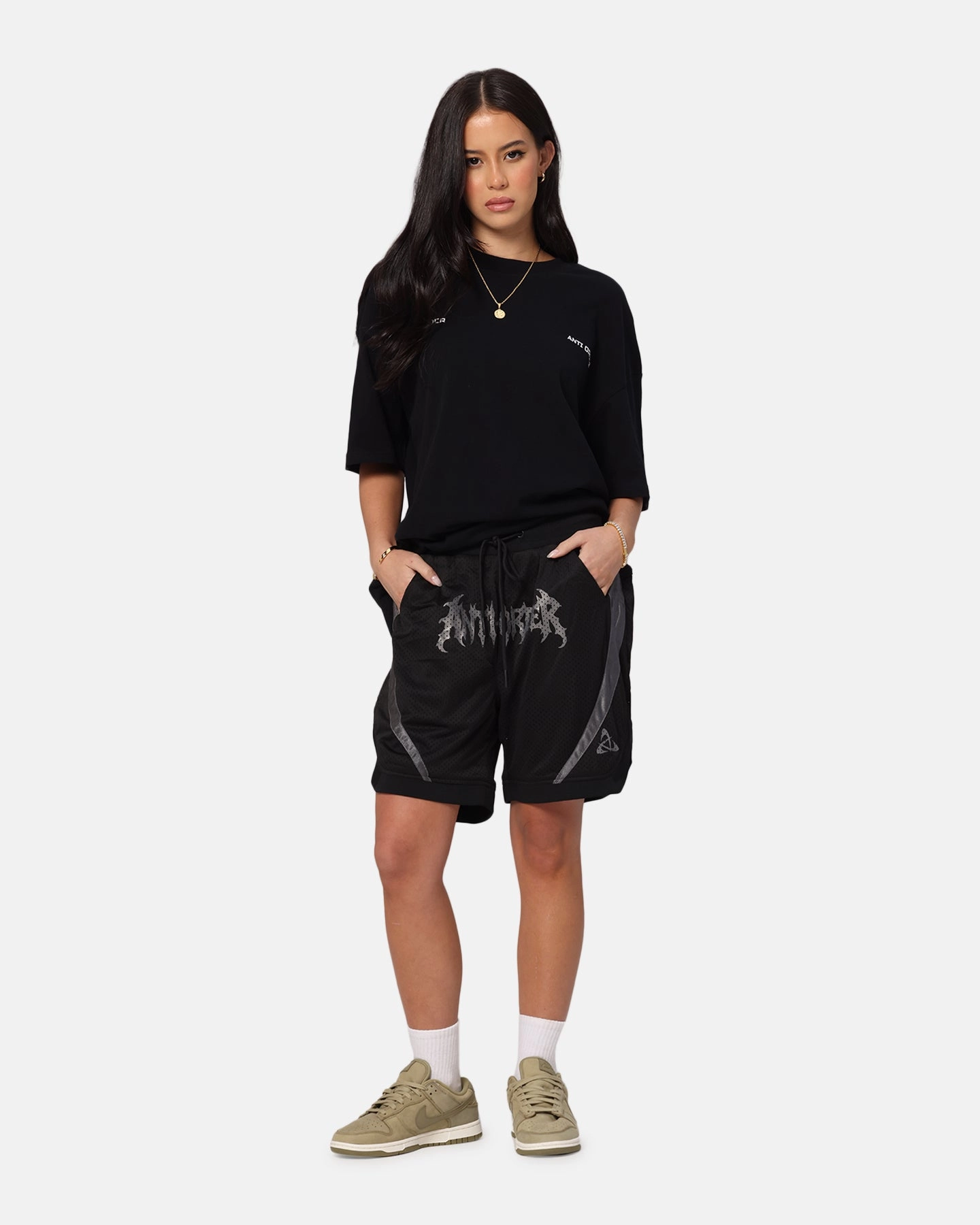 Cozy Feel The Anti Order Sparta Mesh Basketball Shorts Black/Grey