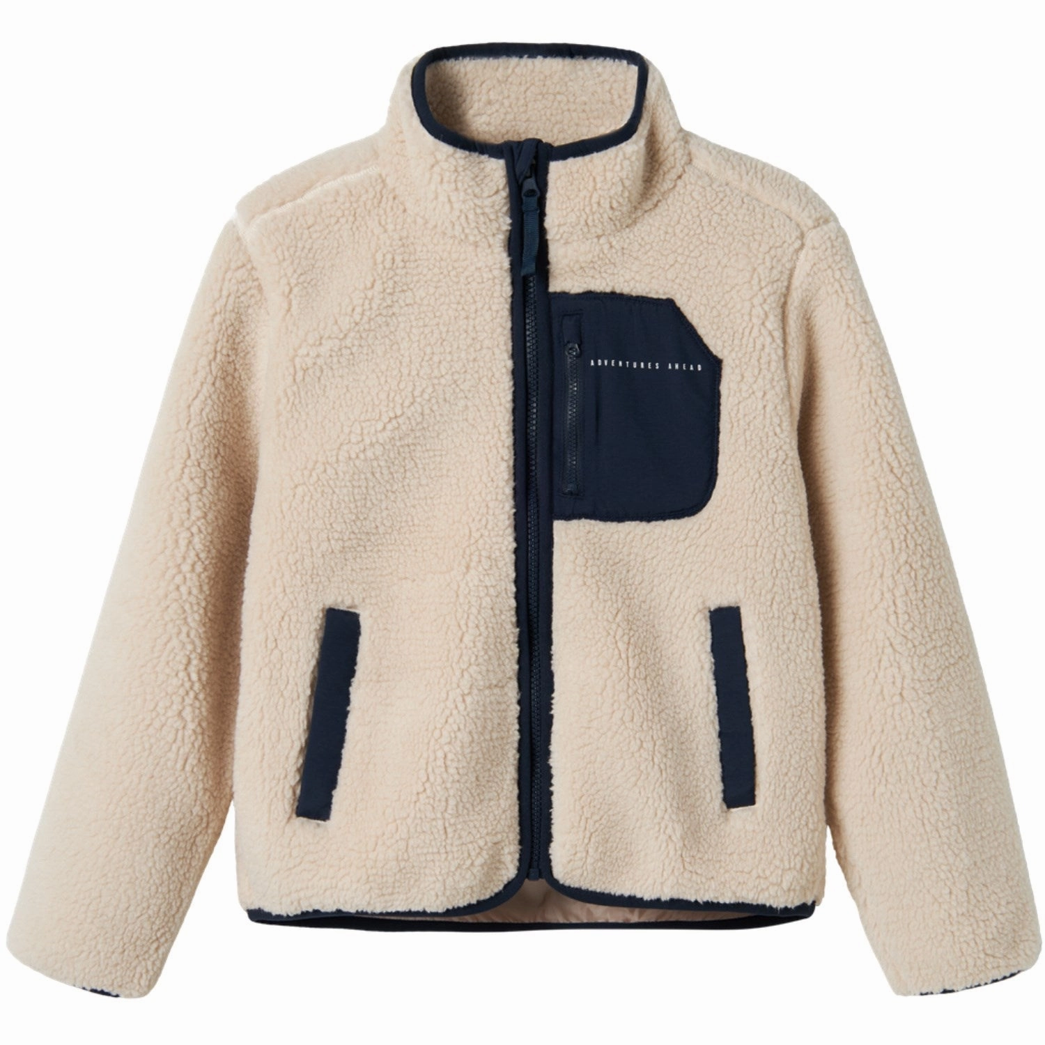 Name It Moonbeam Chest Pocket Dark Sapphire Nknmattia Sherpa Jacket Pb Trendy Feel Windbreaker Style