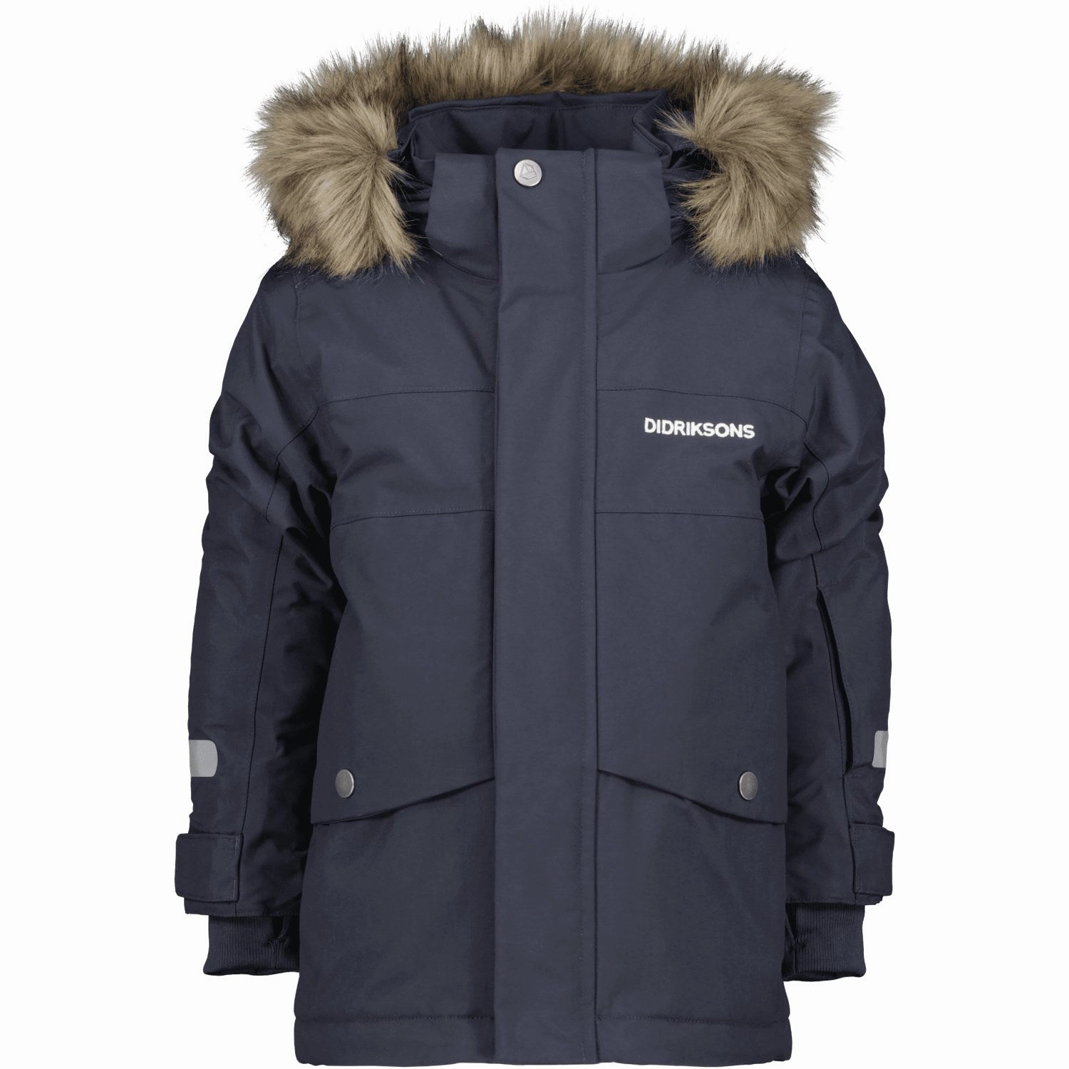 Didriksons Navy Bj?rven Kids Parka 3 Minimal Look Hidden Zipper