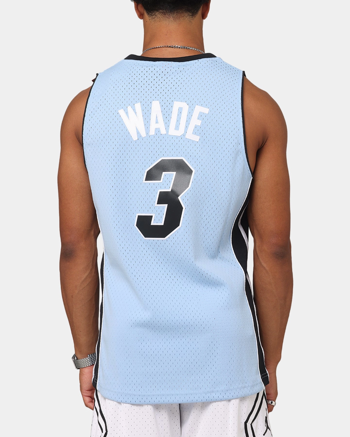 Low Bulk Texture Mitchell & Ness Miami Heat Dwyane Wade 'Vapor Blue' Jersey Light Blue