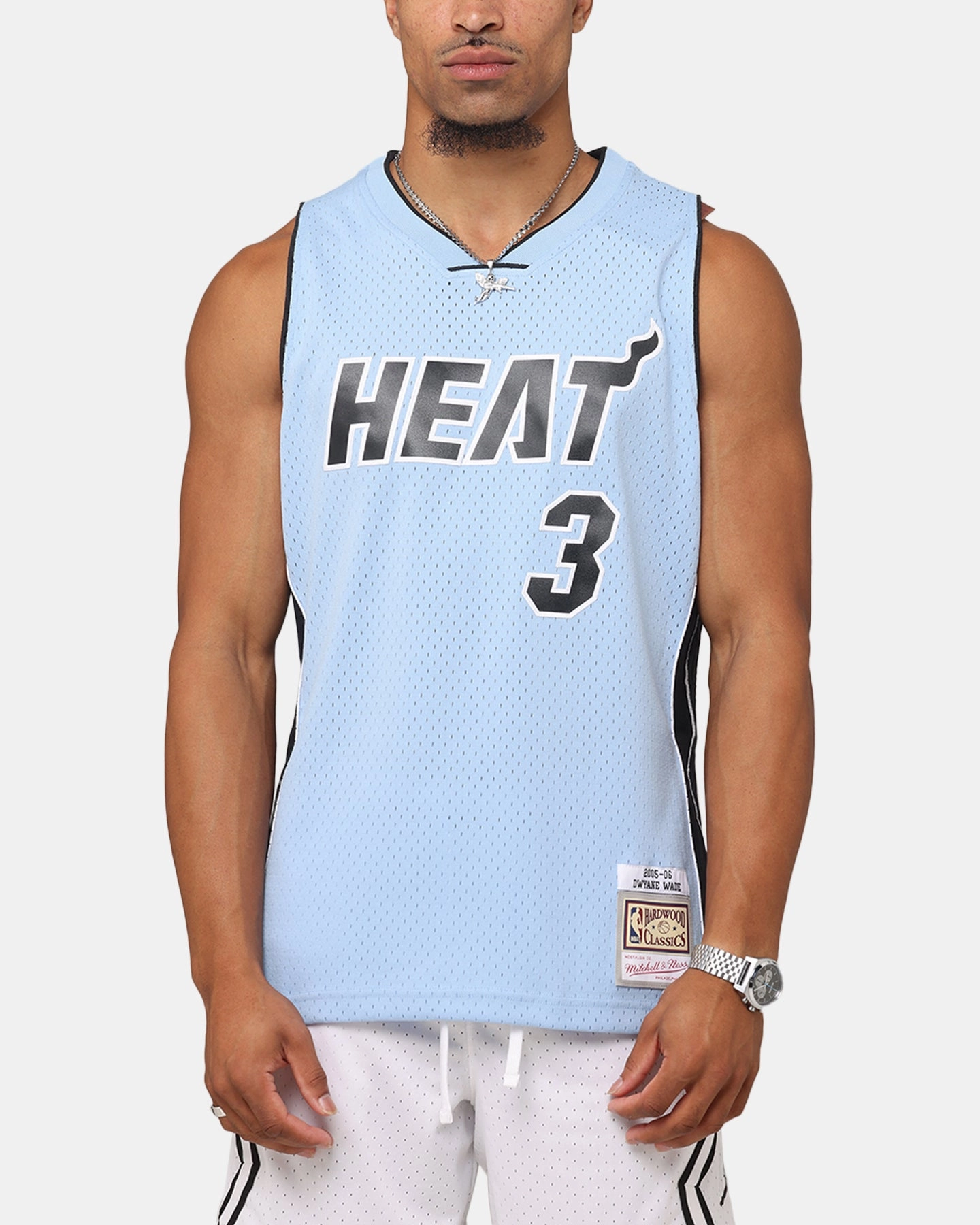 Mitchell & Ness Miami Heat Dwyane Wade 'Vapor Blue' Jersey Light Blue Non Restrictive Armholes