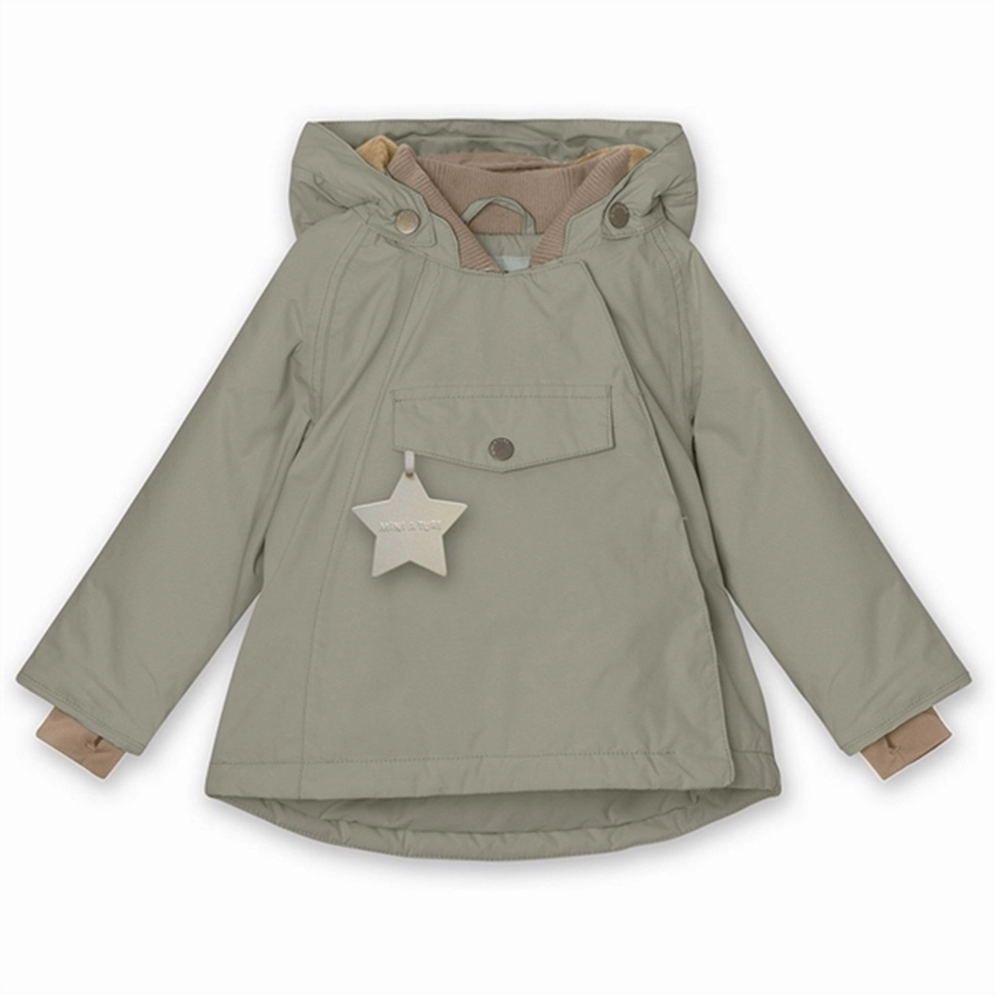 MINI A TURE Wang Fleece Winter Jacket Vert ElasticWaistband Long Length